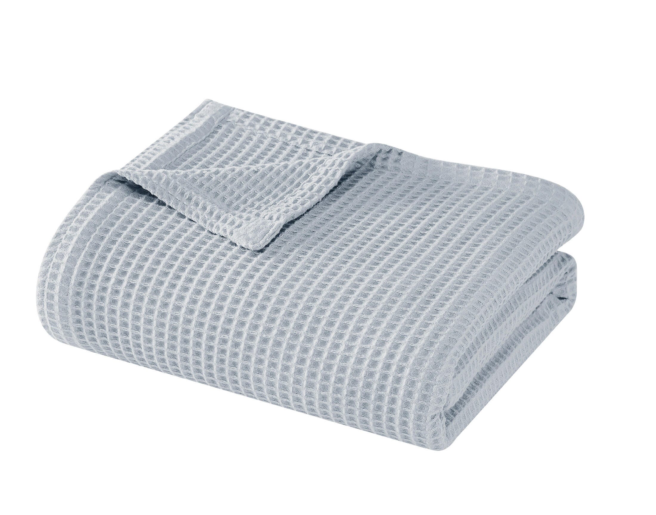 Farmhouse King Waffle Blanket, Gray, large