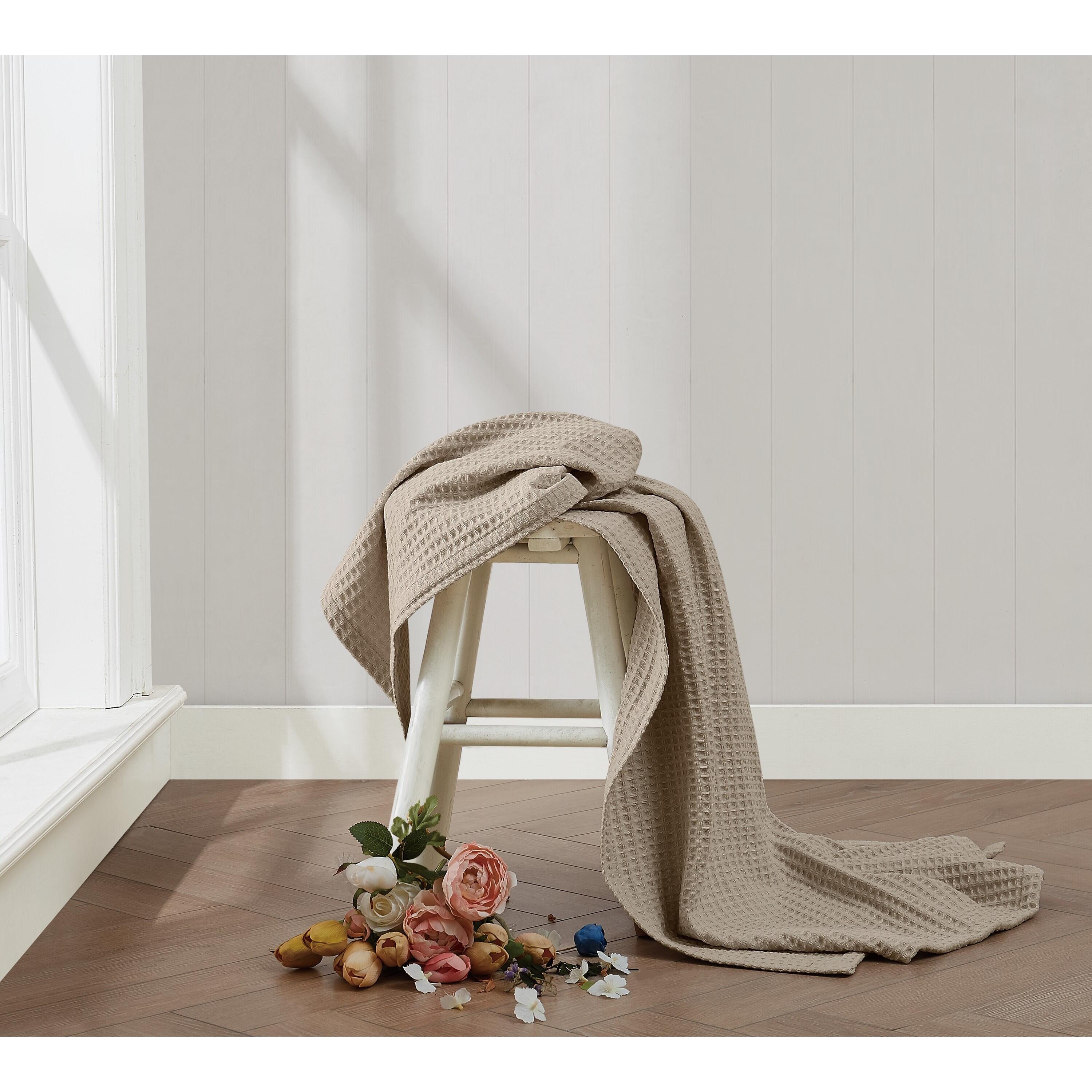 Farmhouse Ashwell Waffle Throw, Beige, rollover
