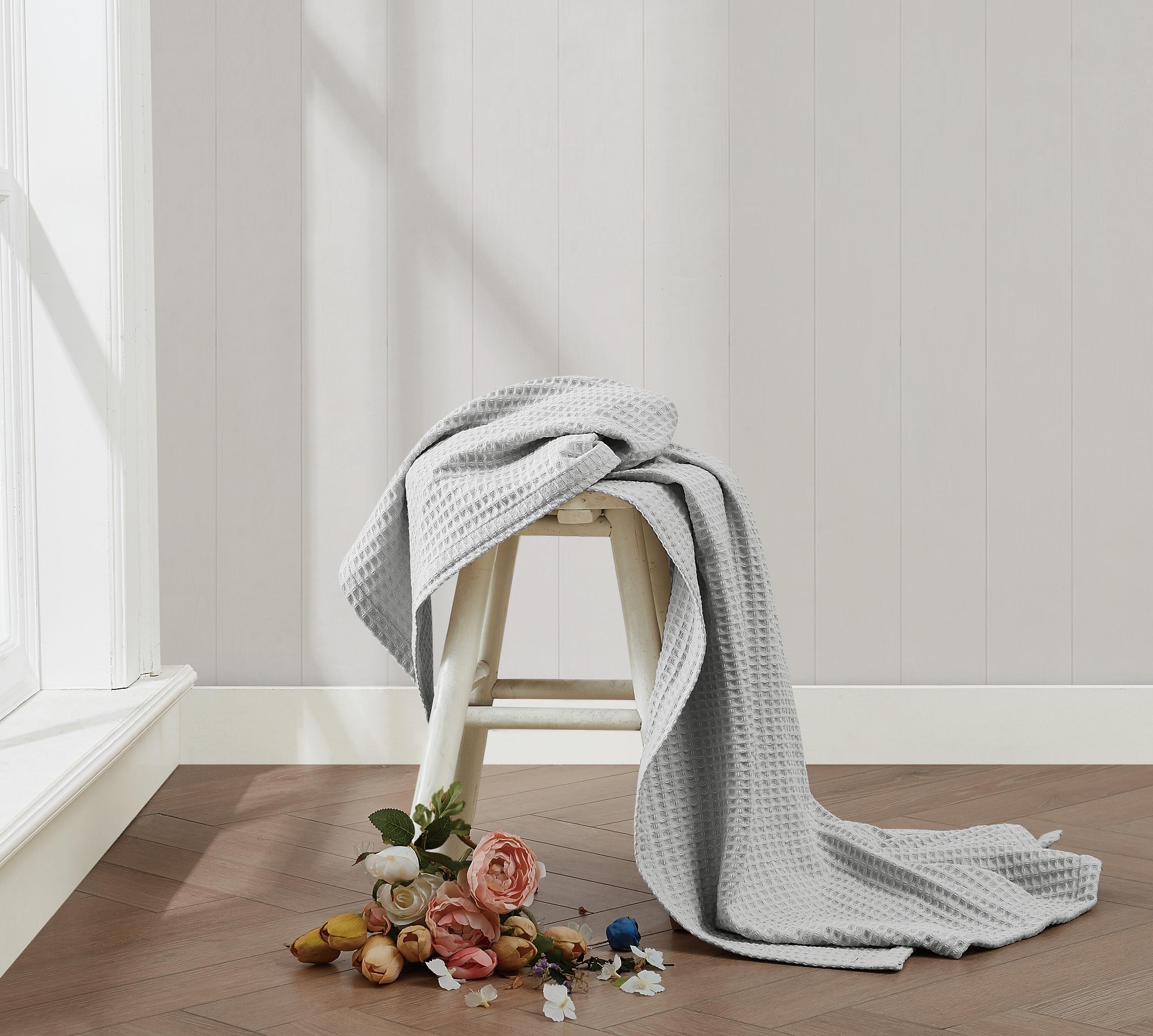 Farmhouse Ashwell Waffle Throw, Gray, rollover