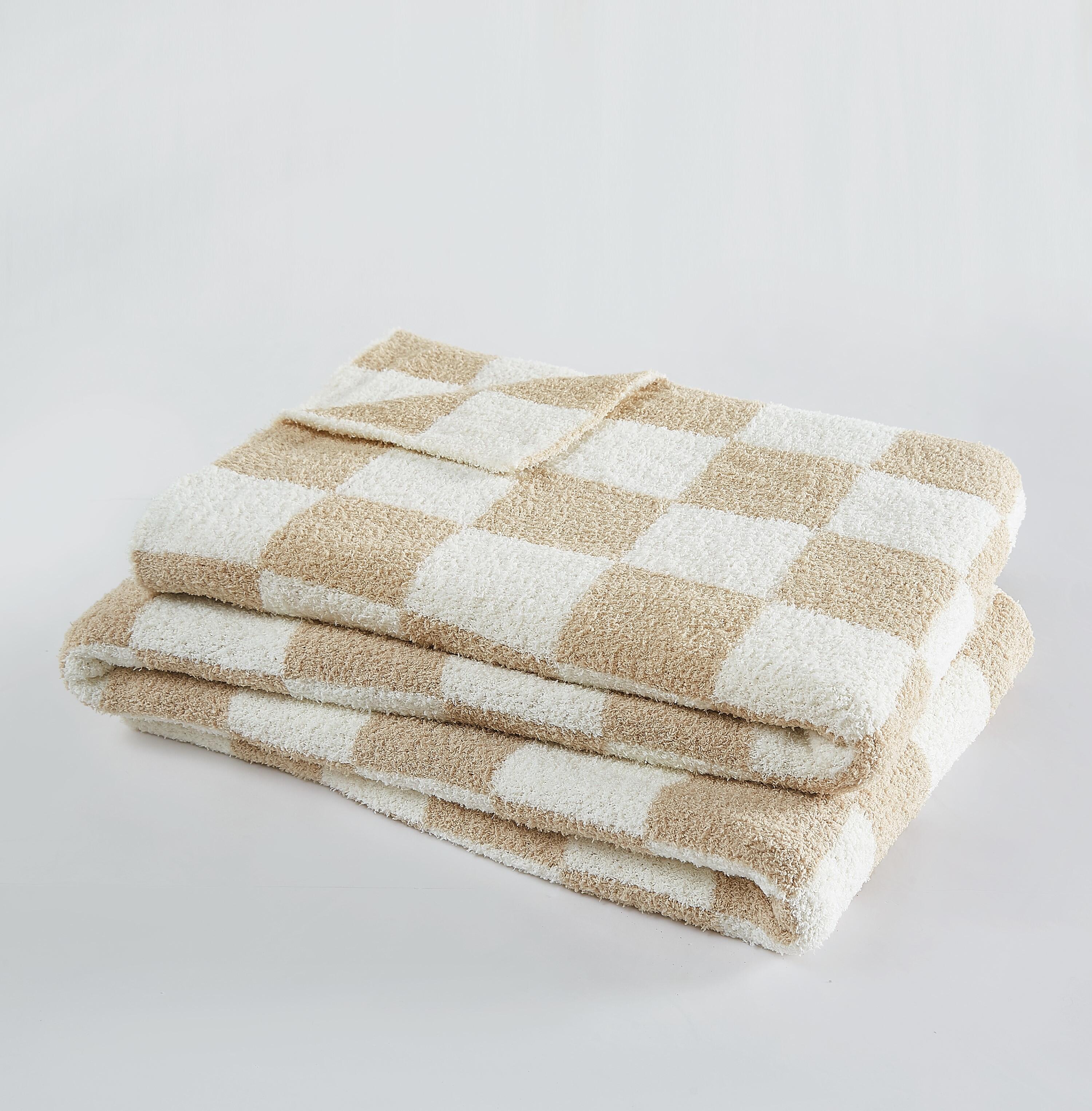 Truly Soft Checkerboard Reversible Throw, Green, large