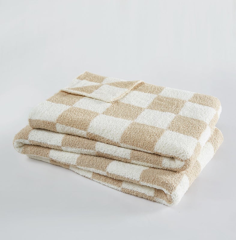 Truly Soft Checkerboard Reversible Throw, Green