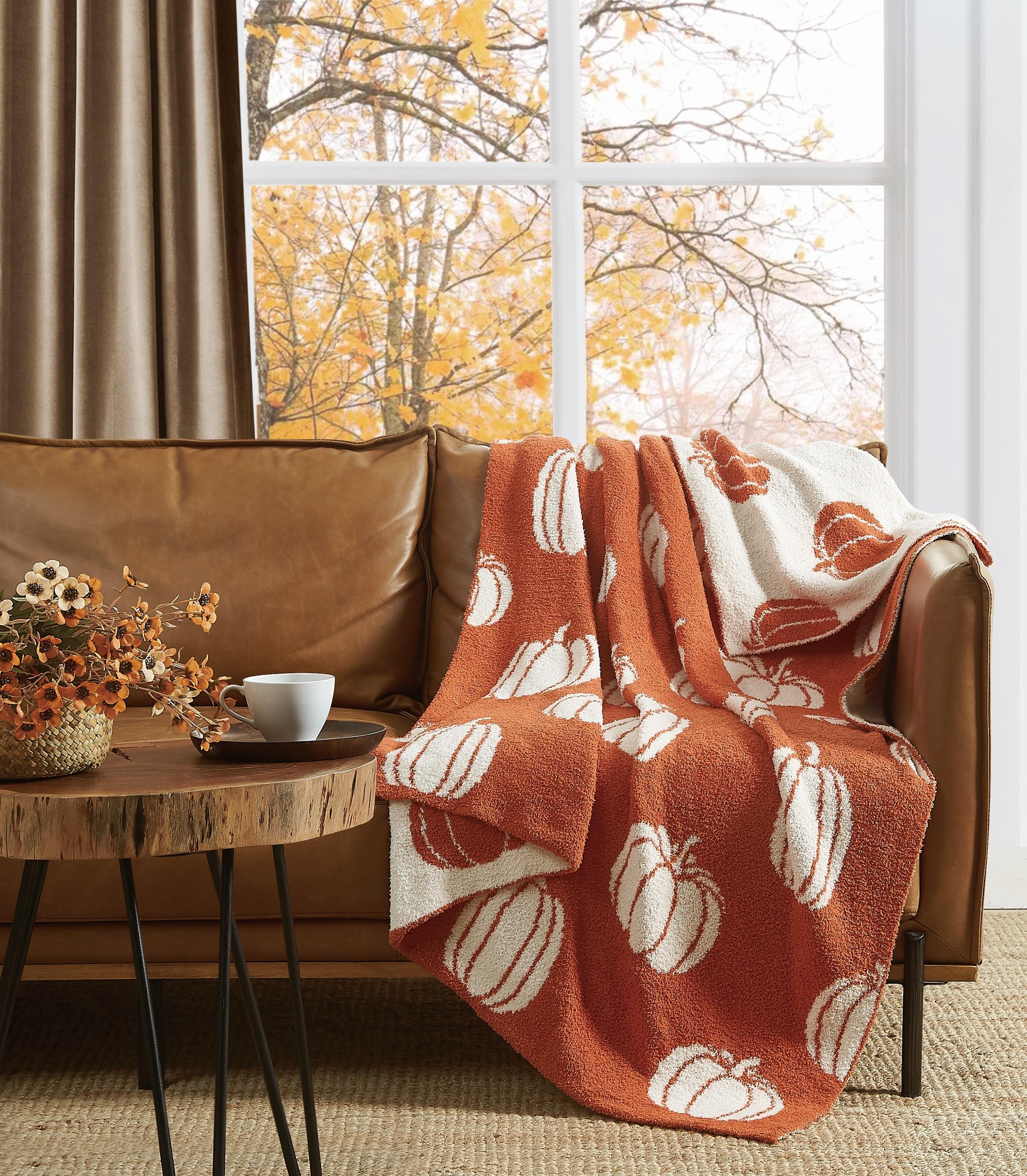 Truly Soft Pumpkins Reversible Throw, , rollover