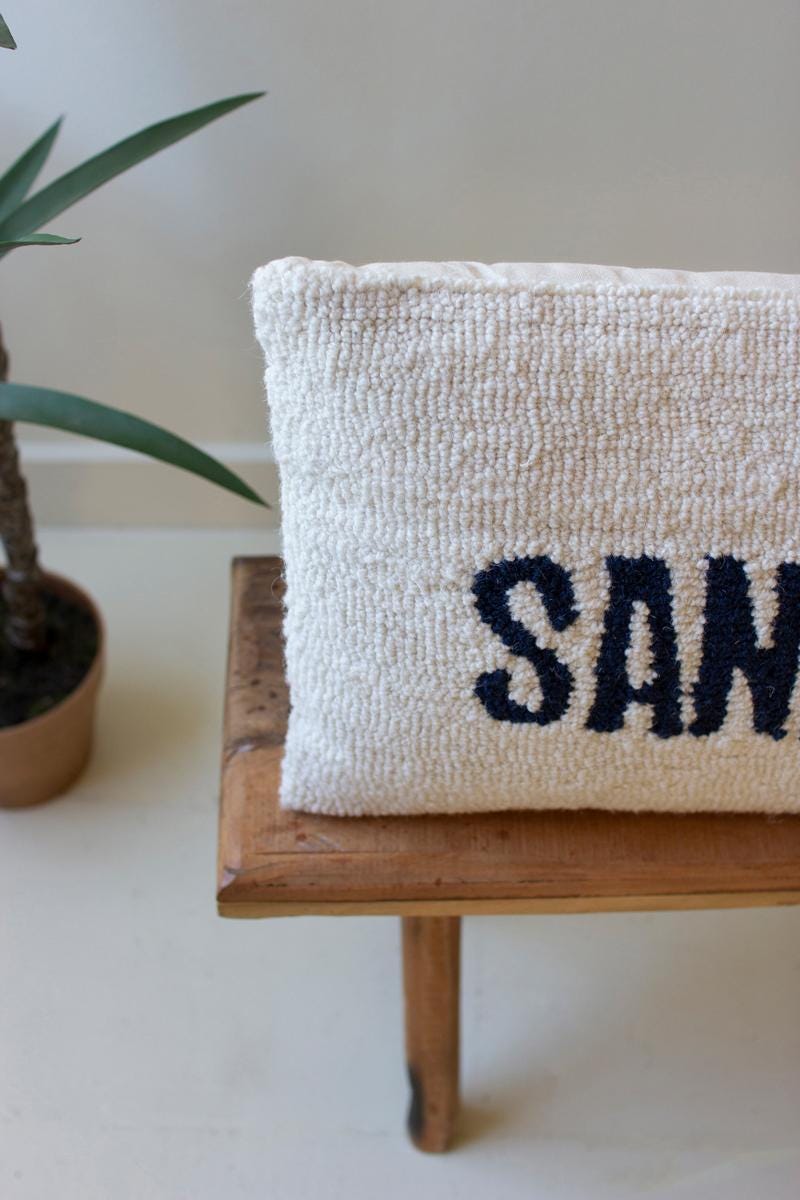 Kalalou SANDY TOES Decorative Throw Pillow, , large
