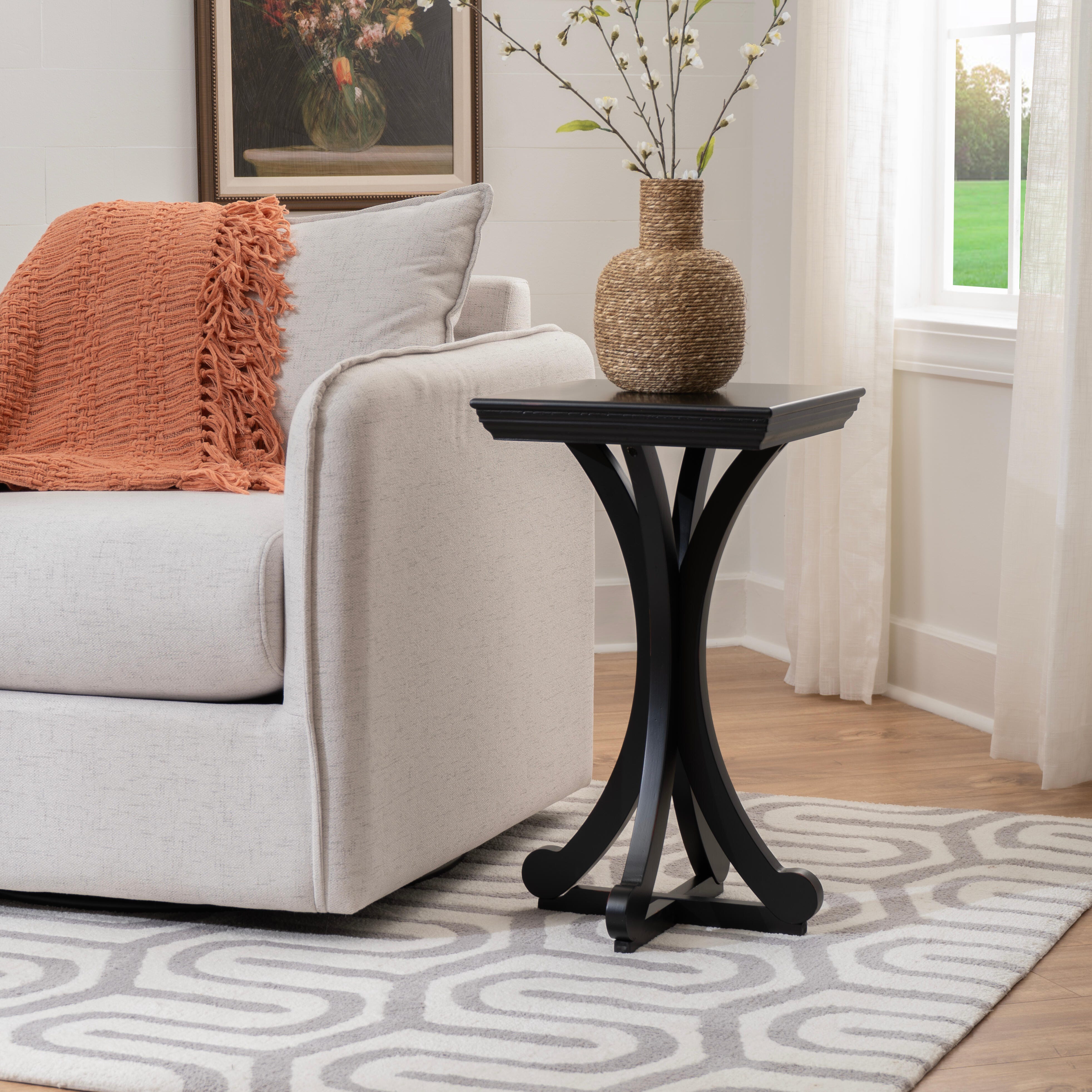 Linon Deacon Accent Table, Black, rollover