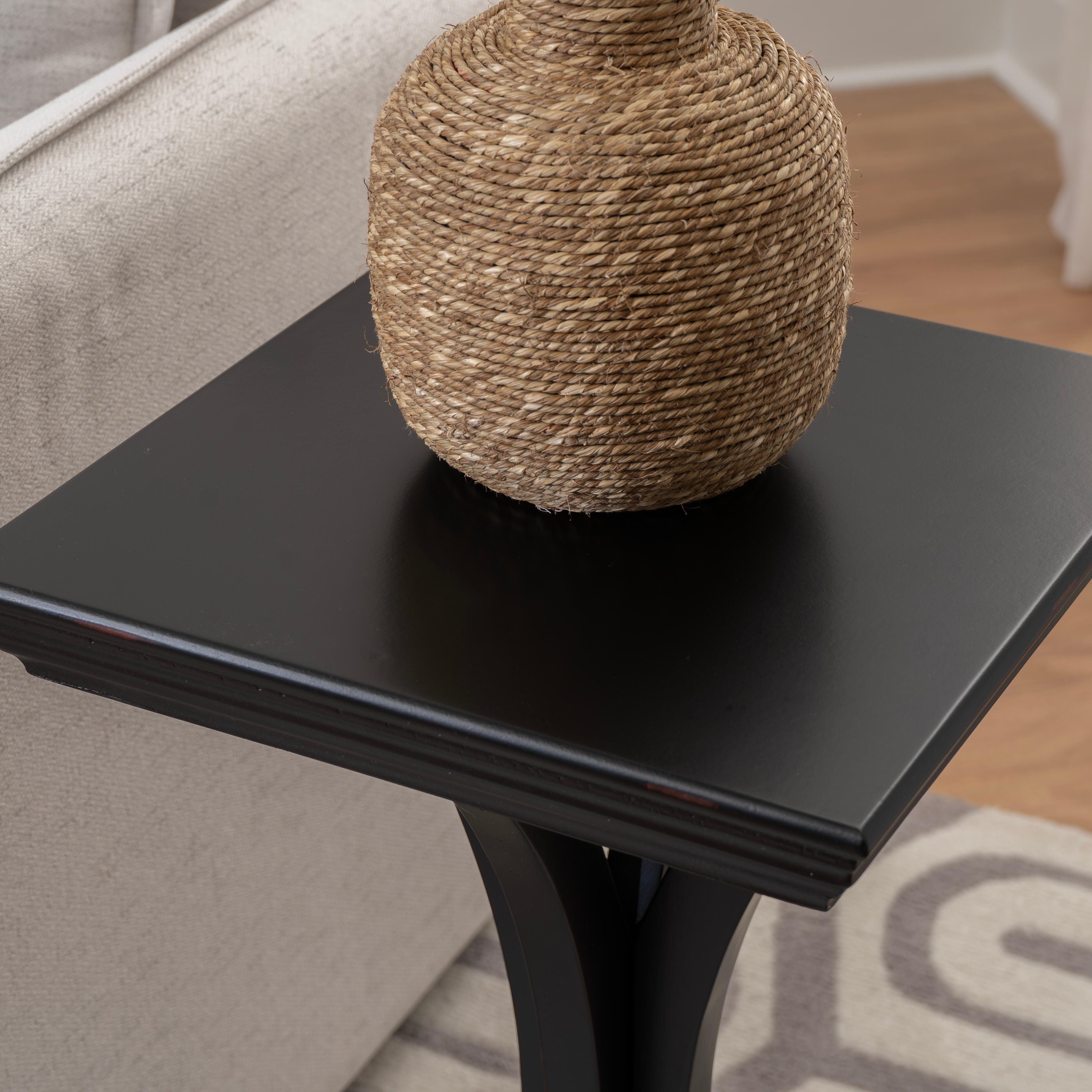 Linon Deacon Accent Table, Black, large