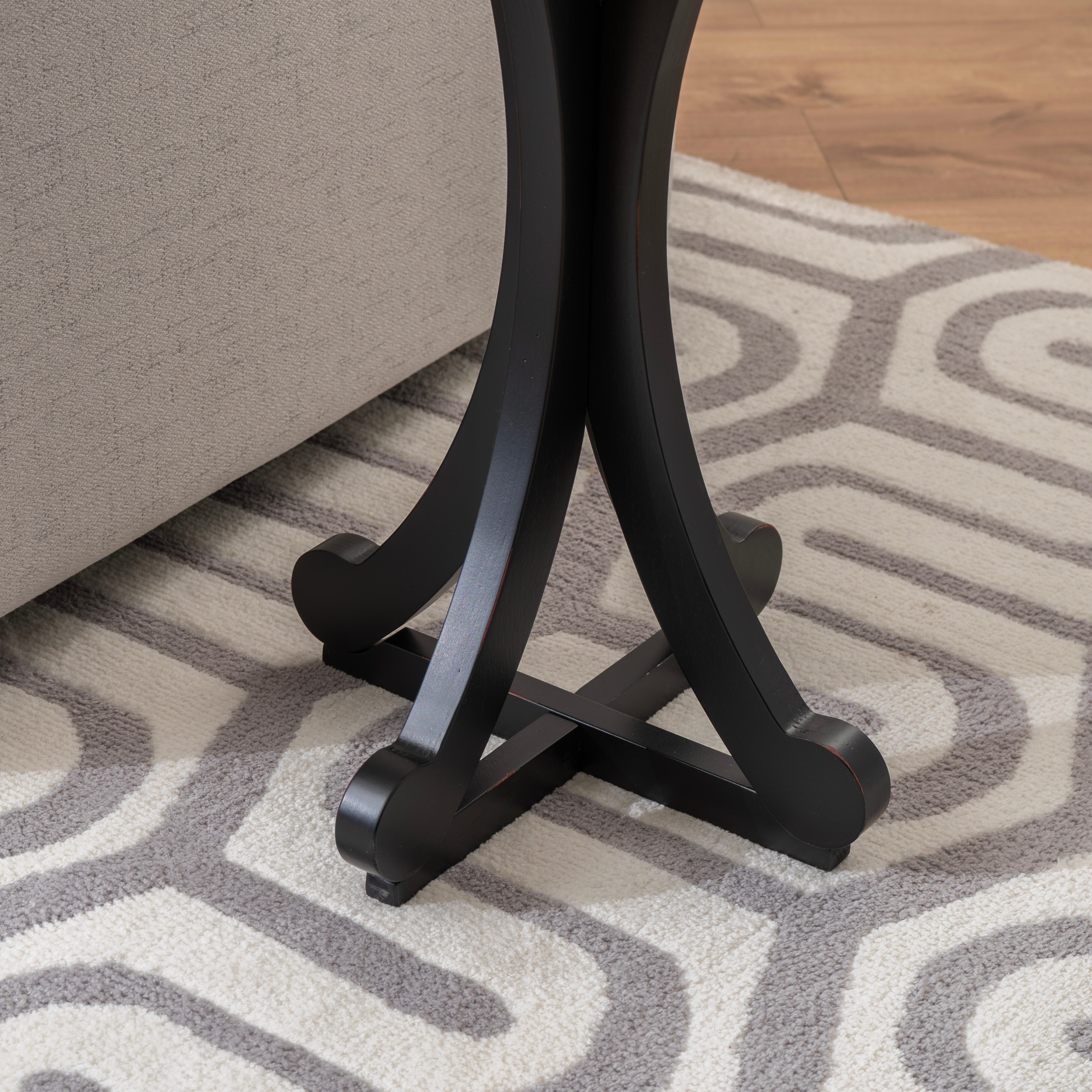 Linon Deacon Accent Table, Black, large