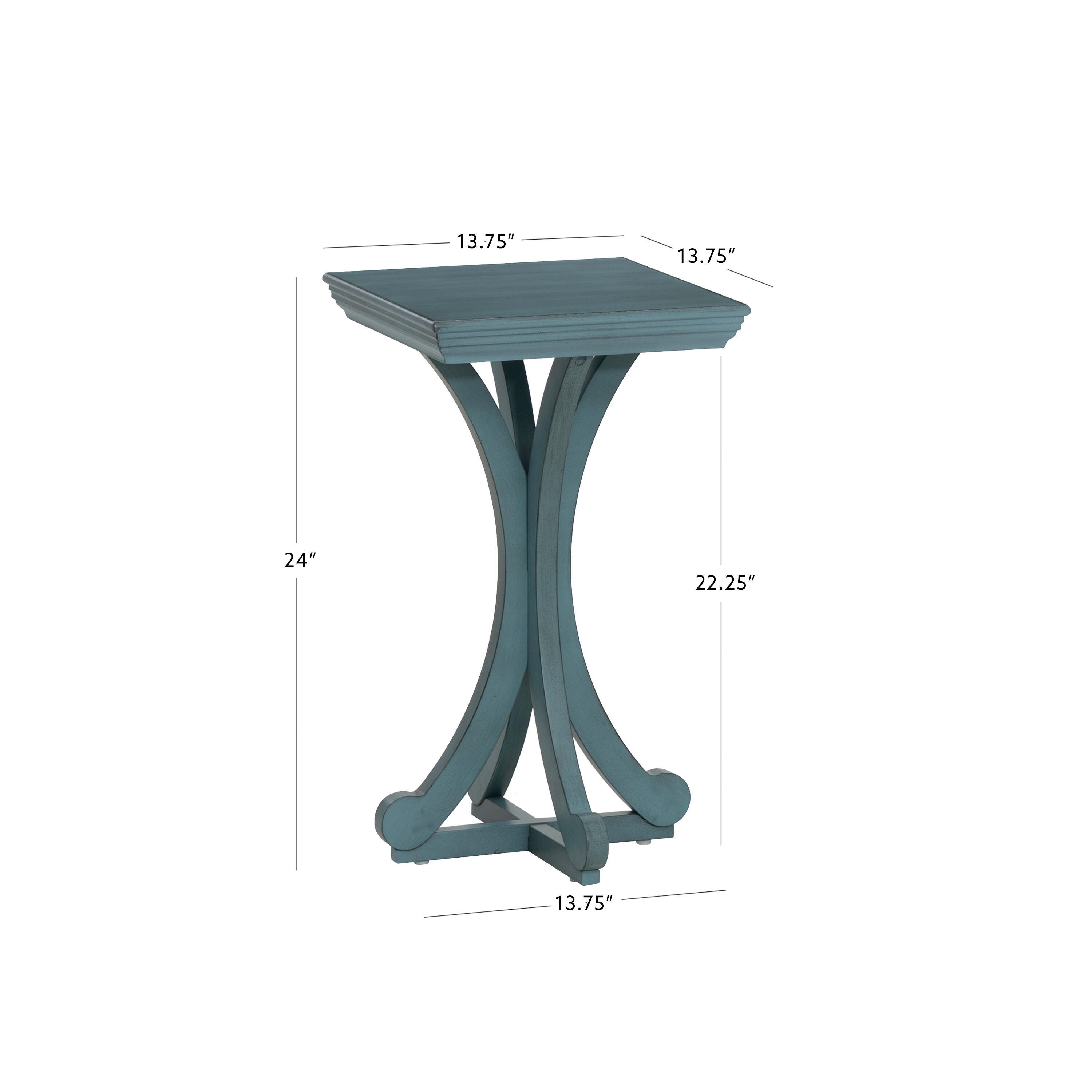 Linon Deacon Accent Table, Blue, large