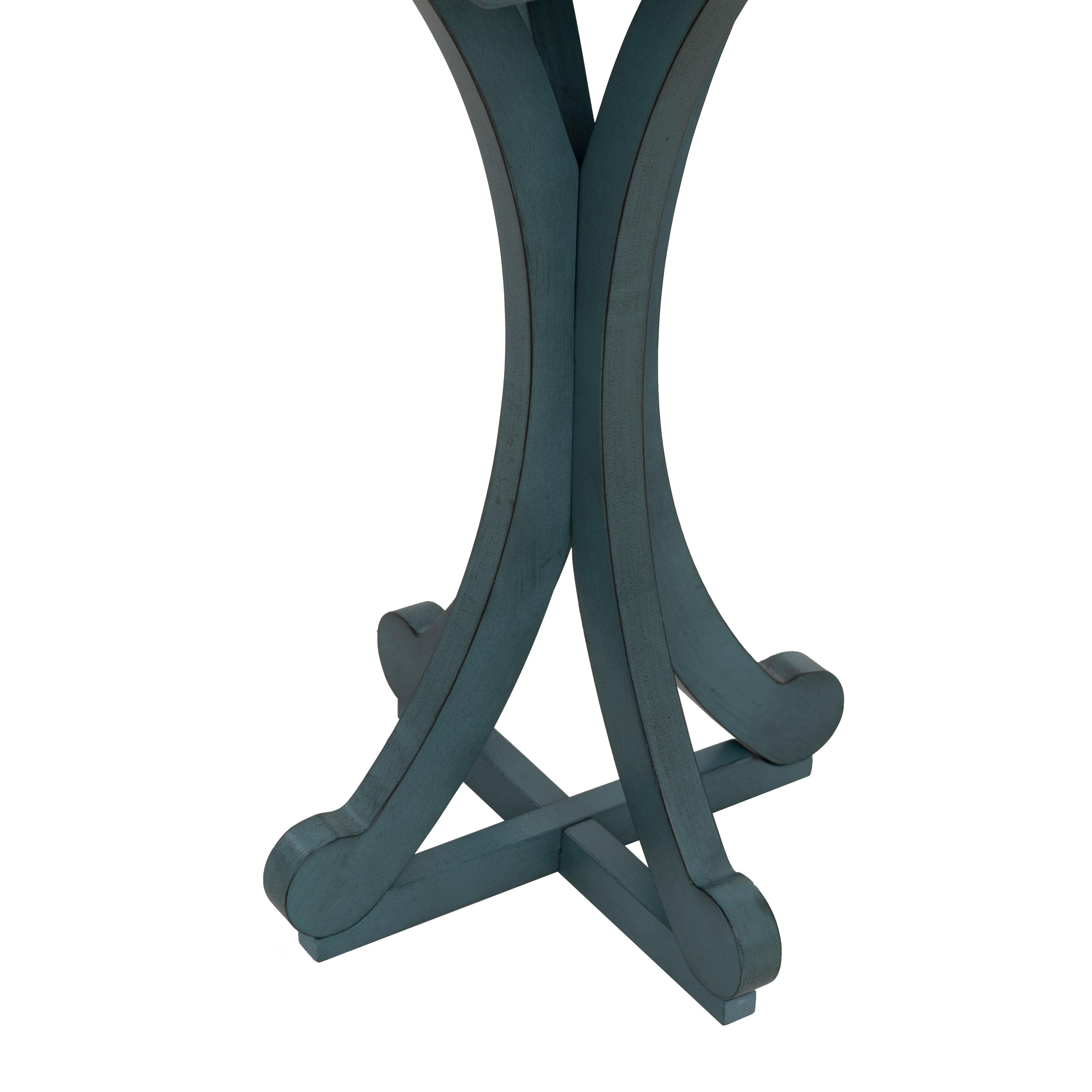 Linon Deacon Accent Table, Blue, large