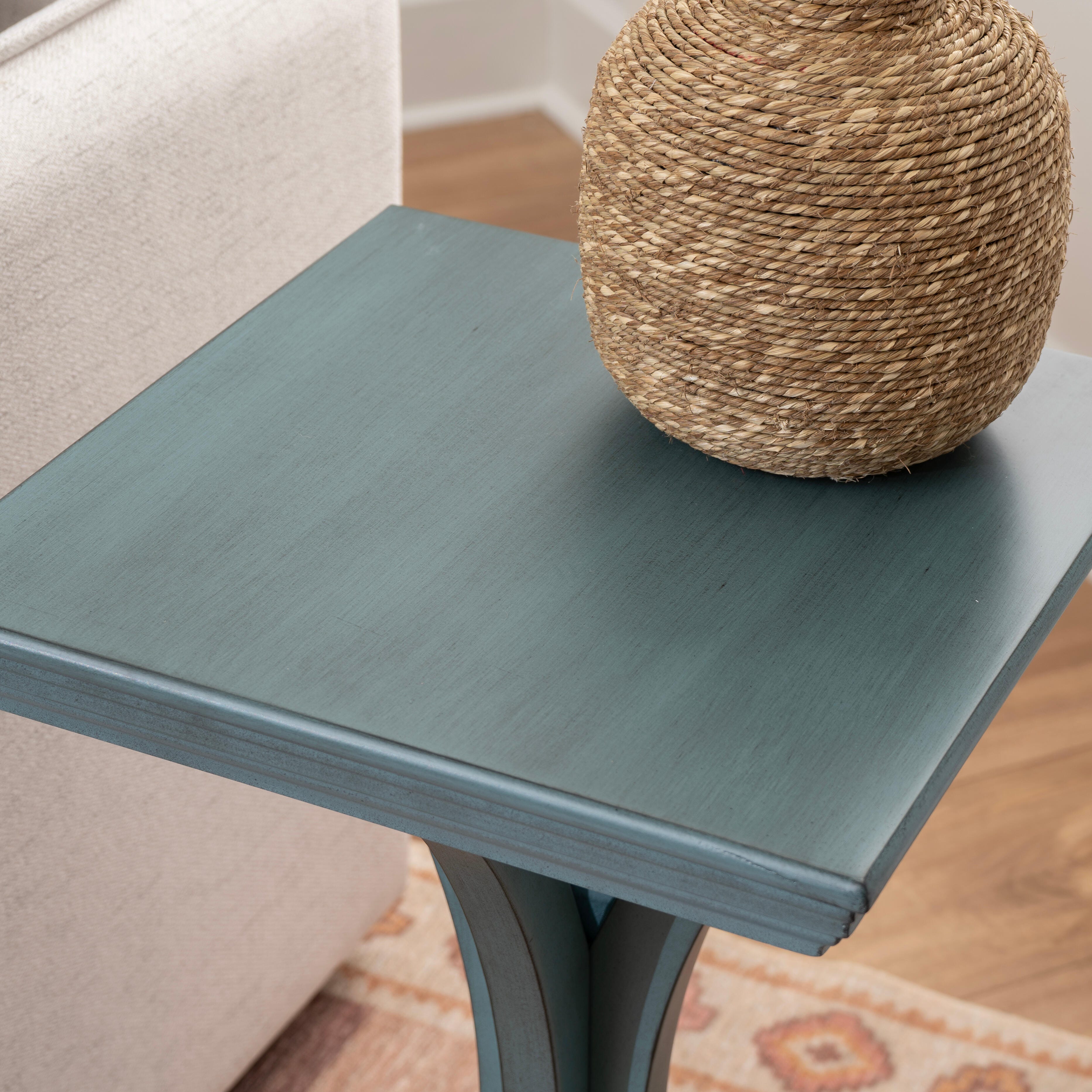 Linon Deacon Accent Table, Blue, large