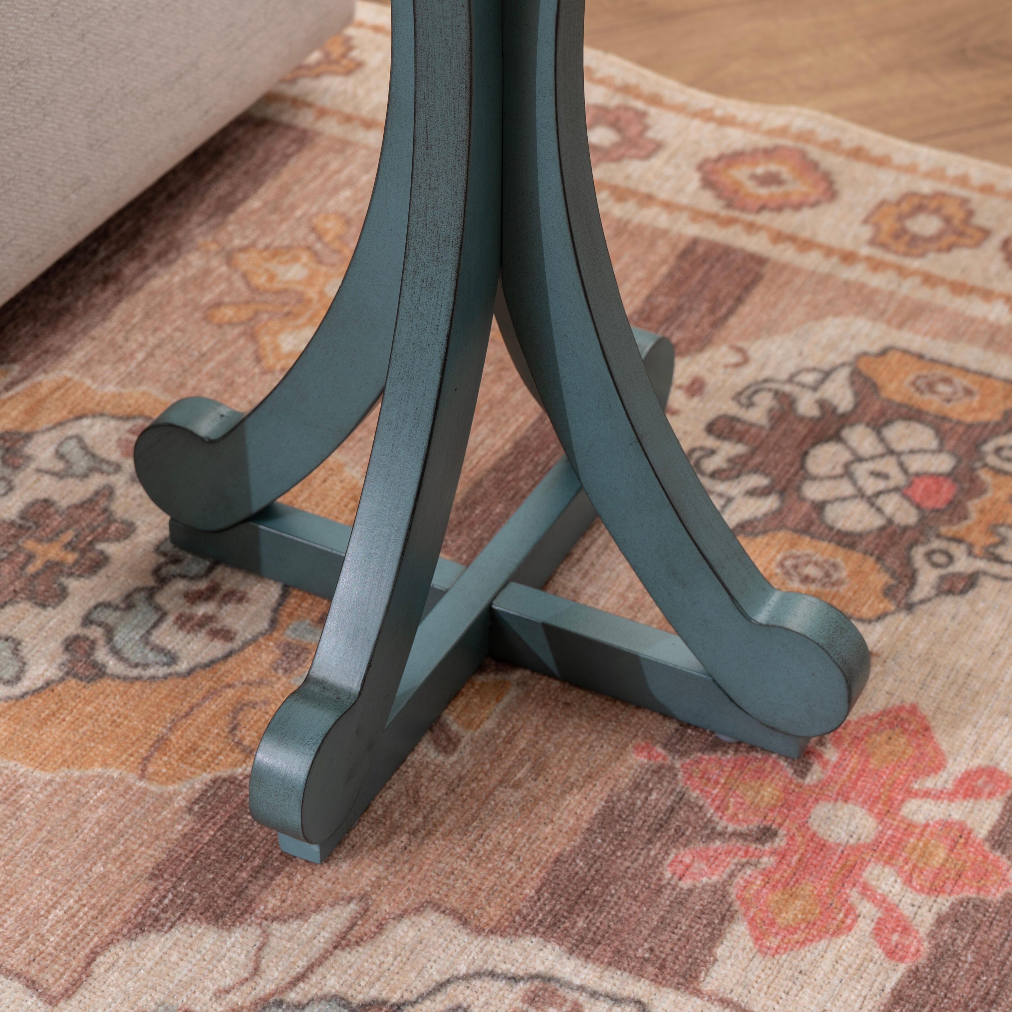 Linon Deacon Accent Table, Blue, large