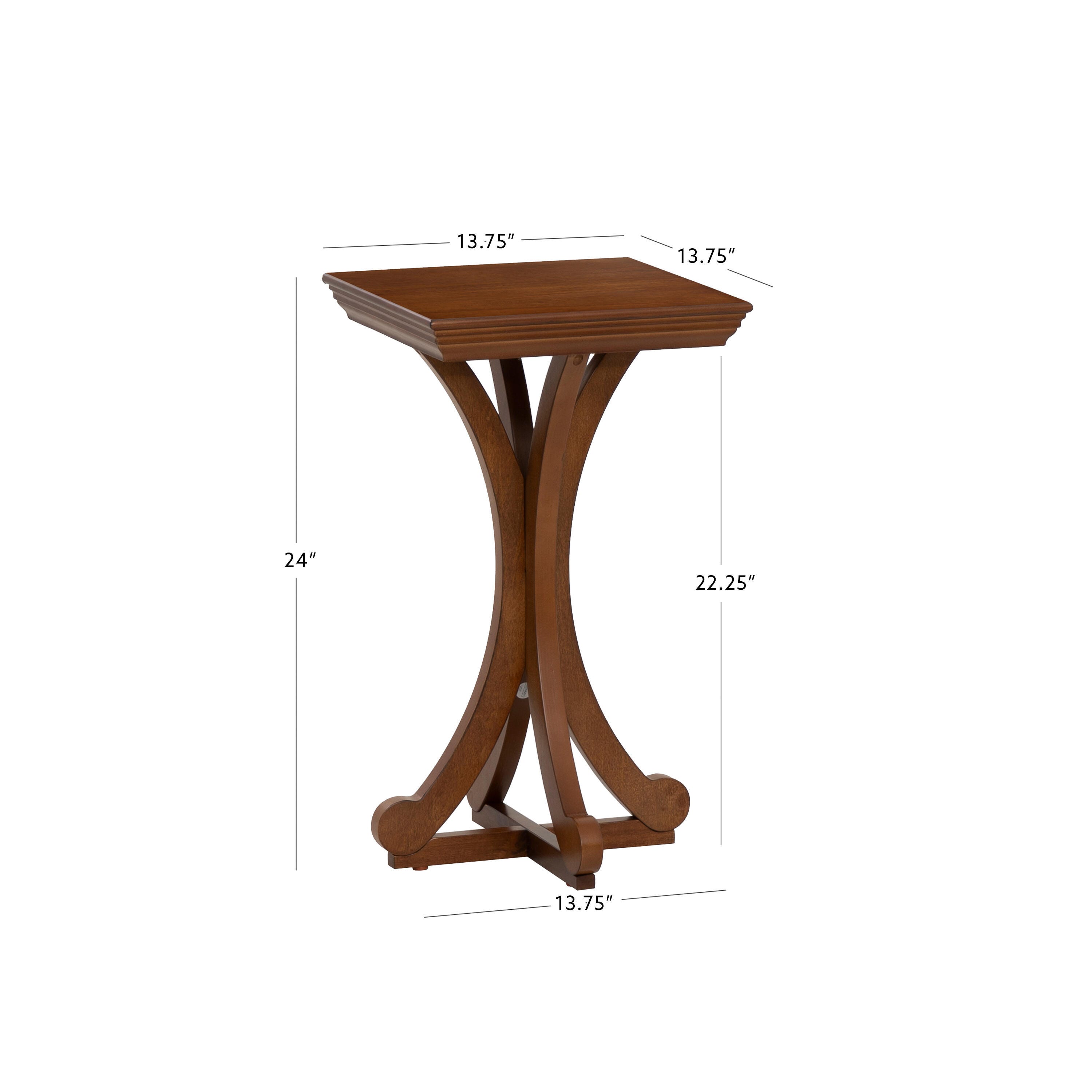 Linon Deacon Accent Table, Hazelnut, large