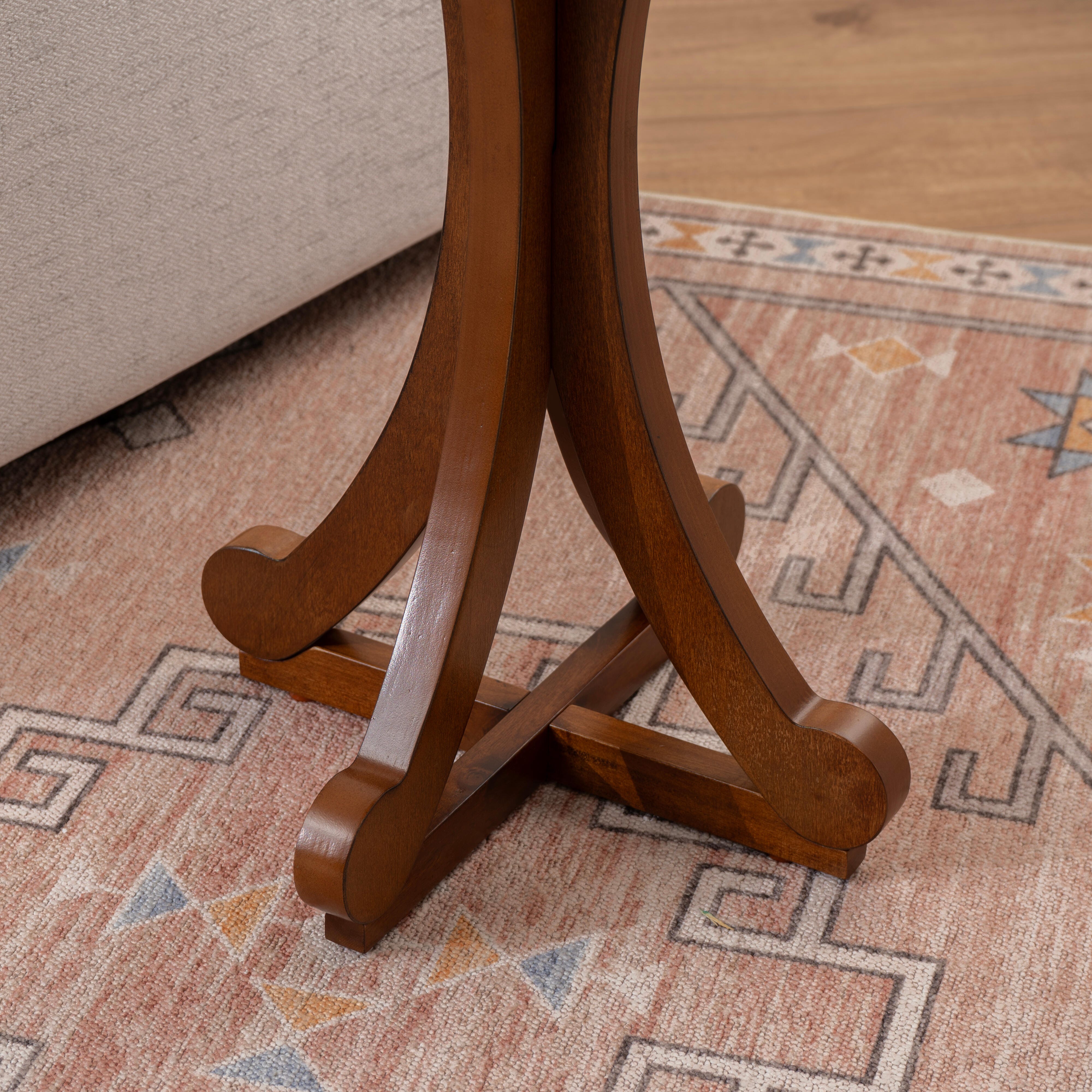 Linon Deacon Accent Table, Hazelnut, large