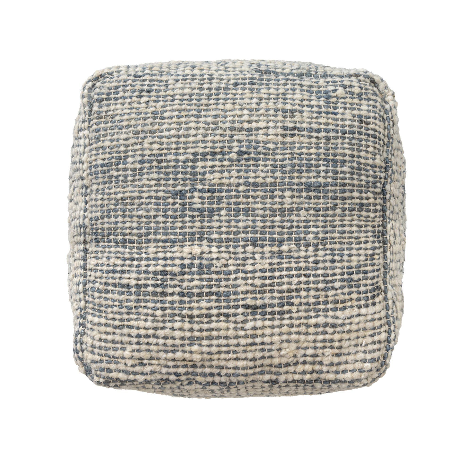Suvii Home Lunaro Striped Pouf, Ivory/Blue, large