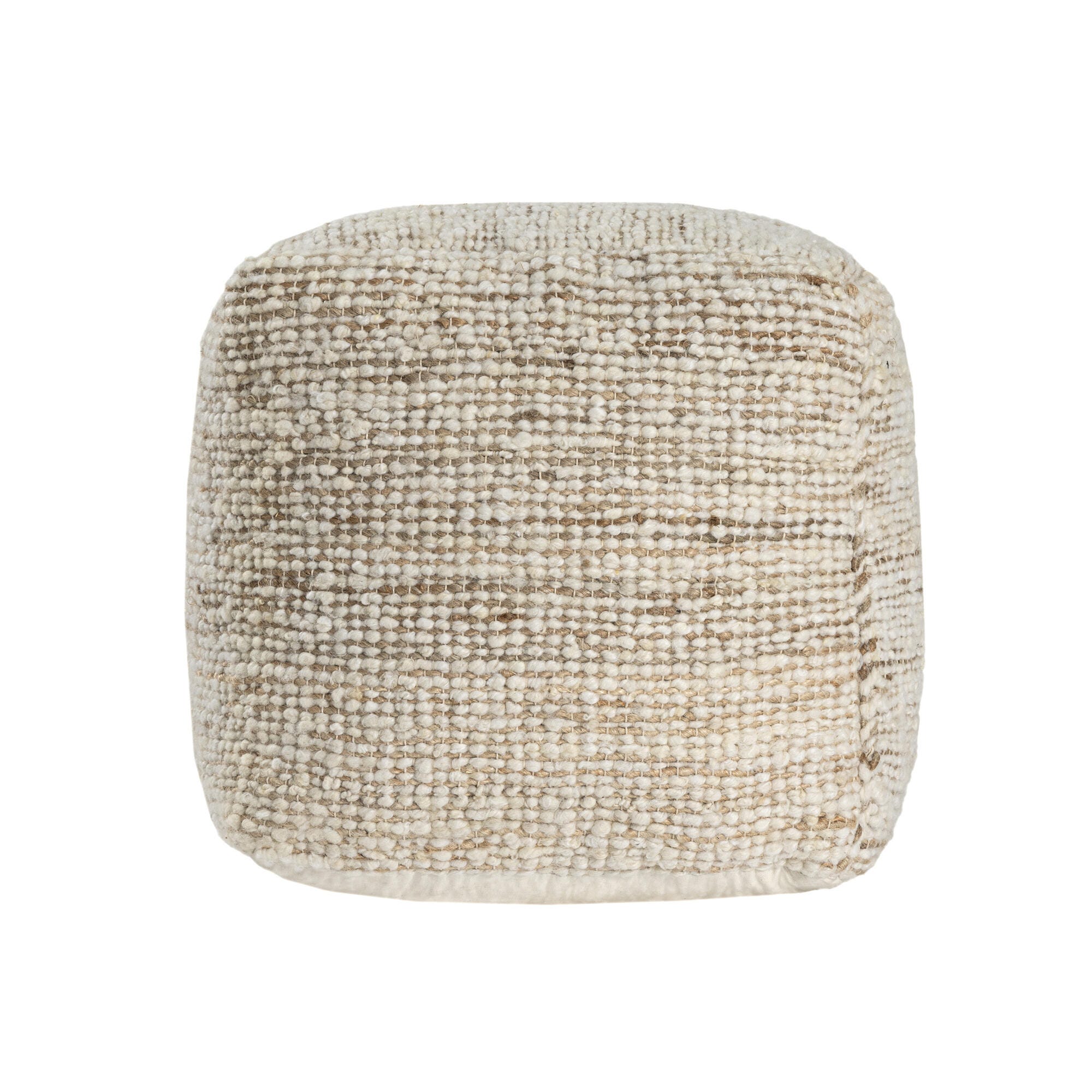 Suvii Home Lunaro Striped Pouf, Ivory/Natural, large