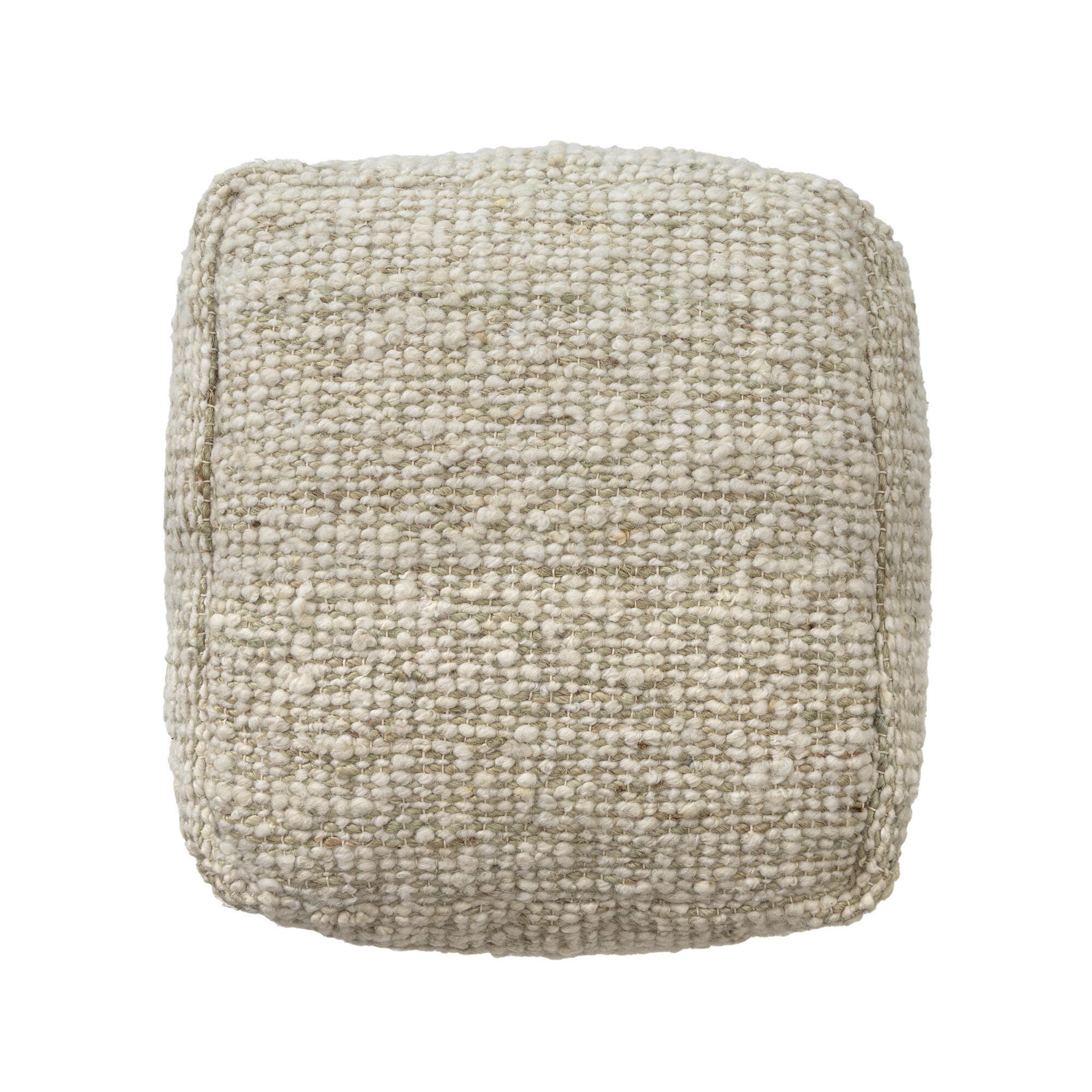 Suvii Home Lunaro Striped Pouf, Ivory/Green, large