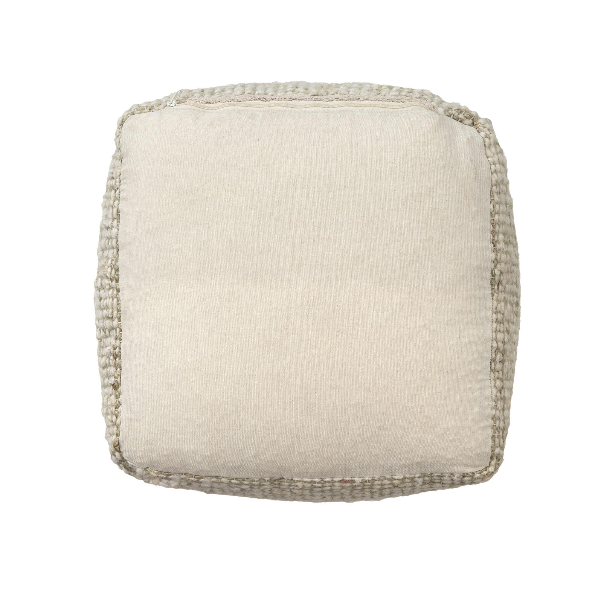 Suvii Home Lunaro Striped Pouf, Ivory/Green, large