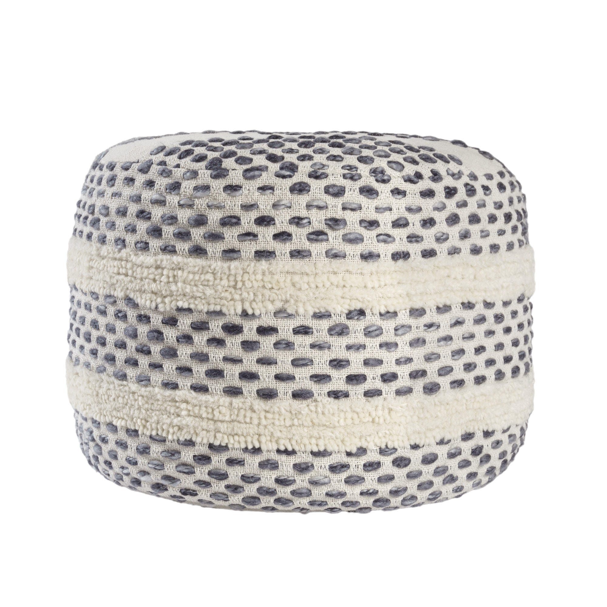 Suvii Home Lunaro Ombre Striped Pouf, Navy Blue, large