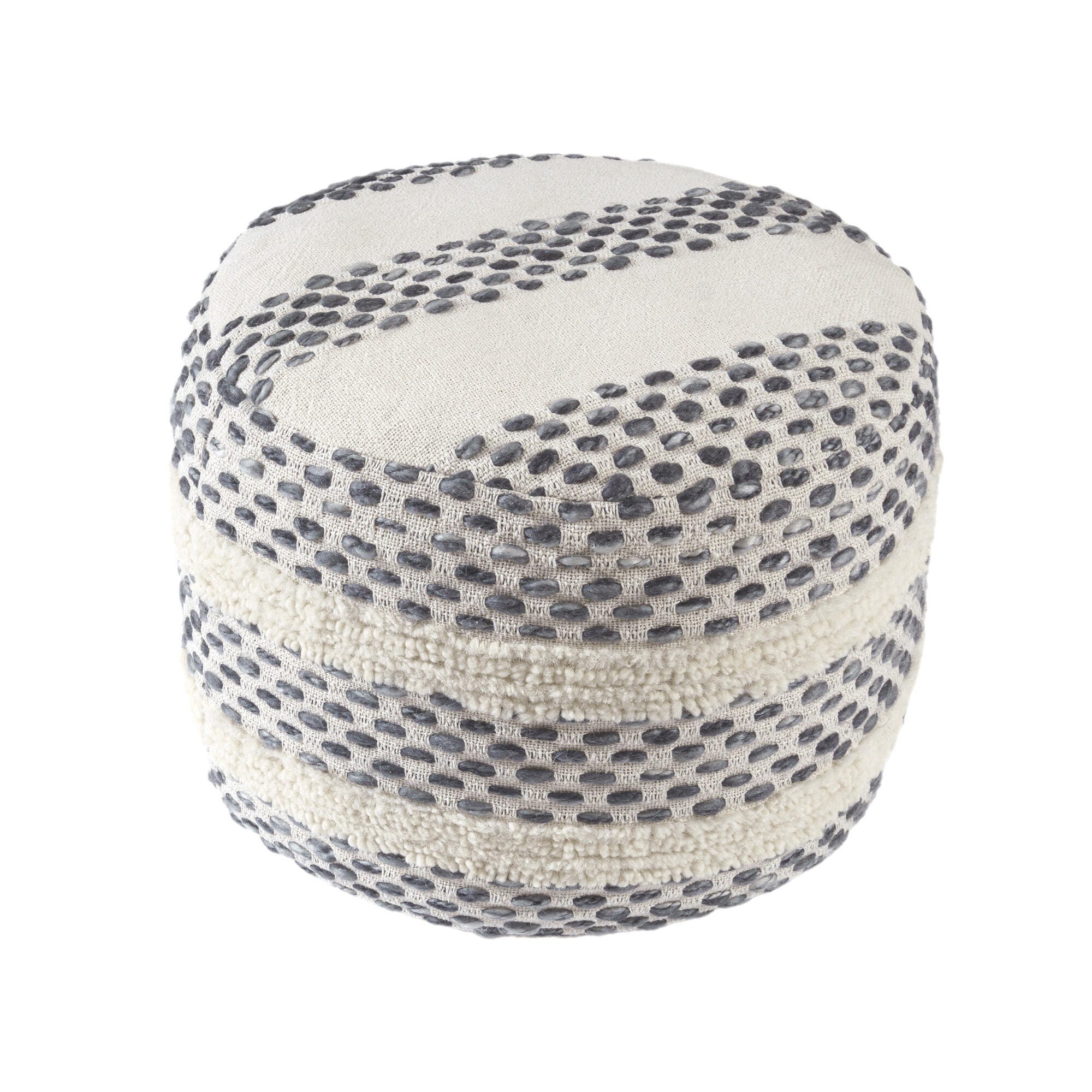 Suvii Home Lunaro Ombre Striped Pouf, Navy Blue, large