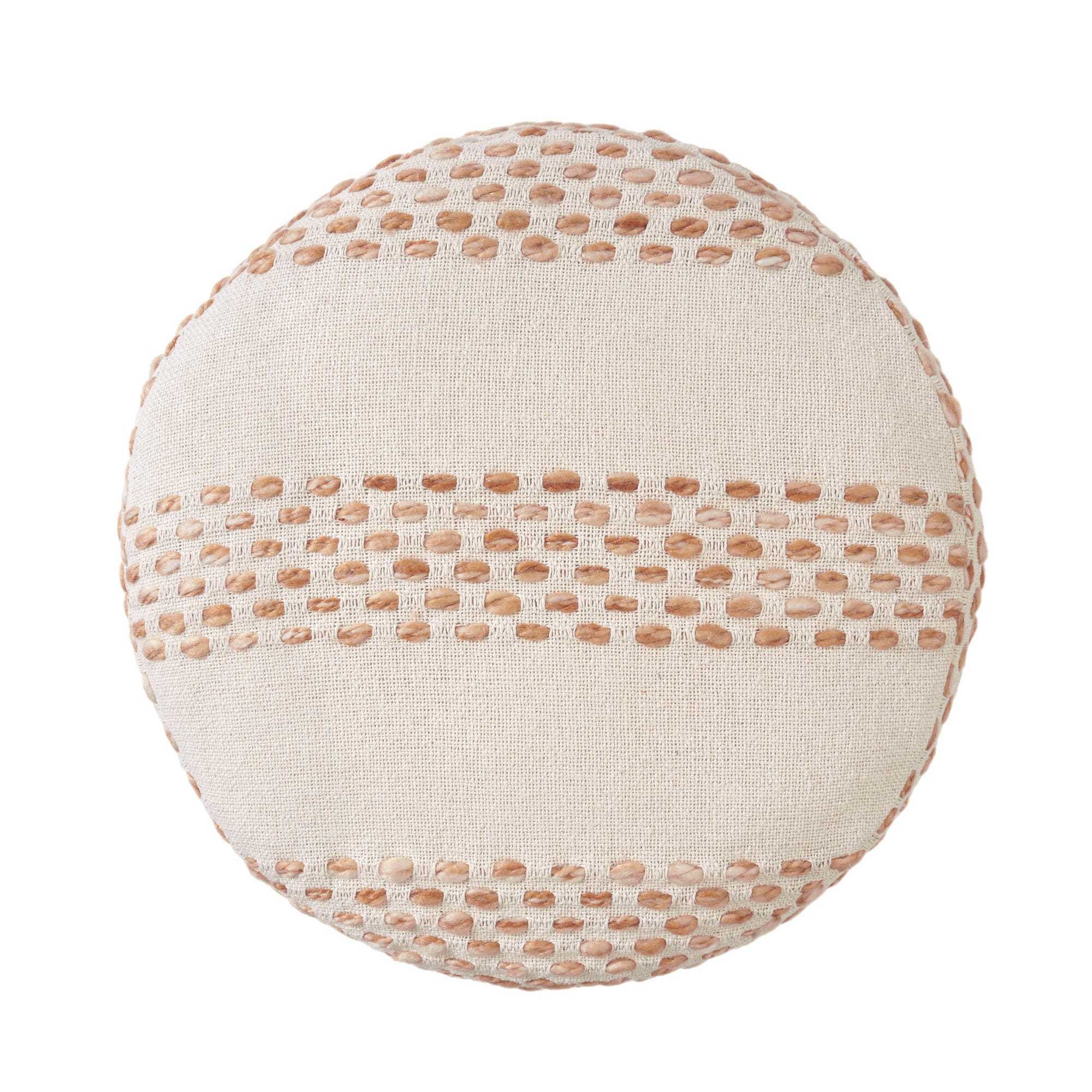 Suvii Home Lunaro Ombre Striped Pouf, White/Brown, large