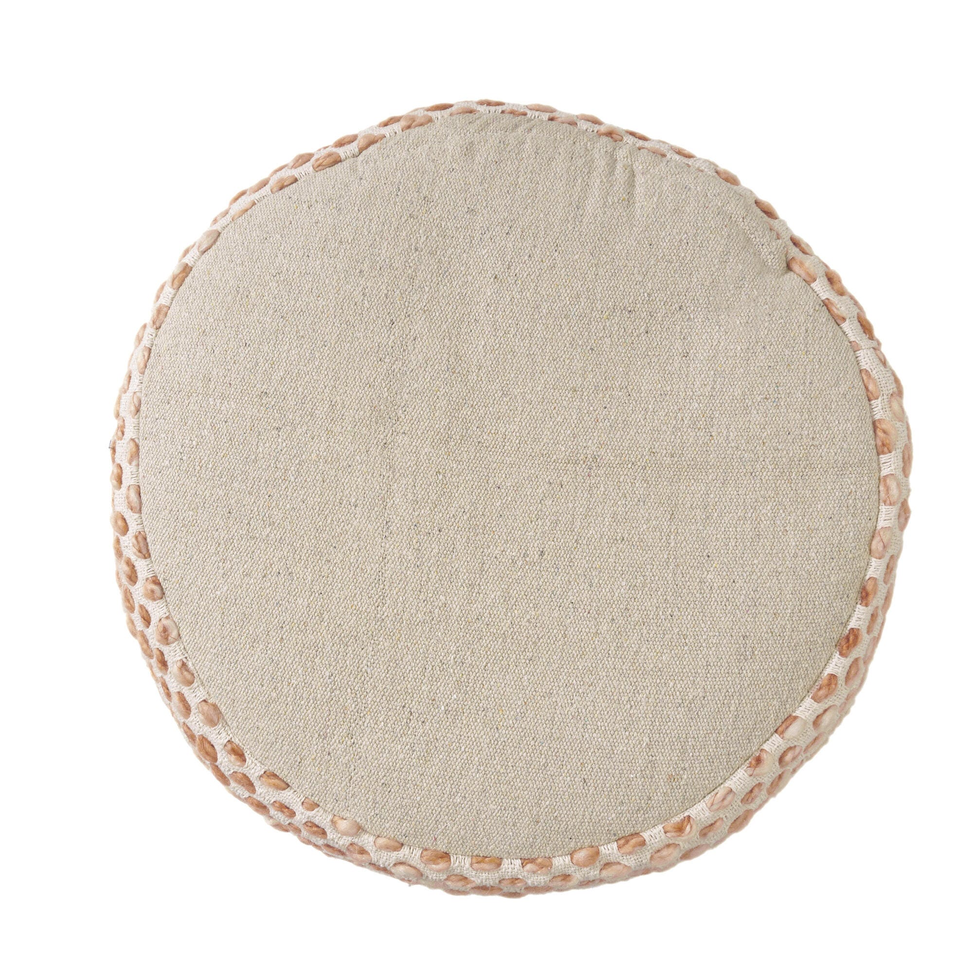 Suvii Home Lunaro Ombre Striped Pouf, White/Brown, large