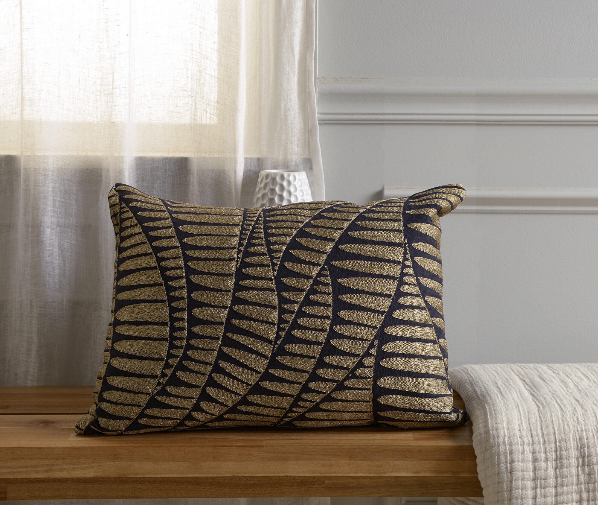 Rizzy Home Gilded Motion Decorative Throw Pillow, , rollover