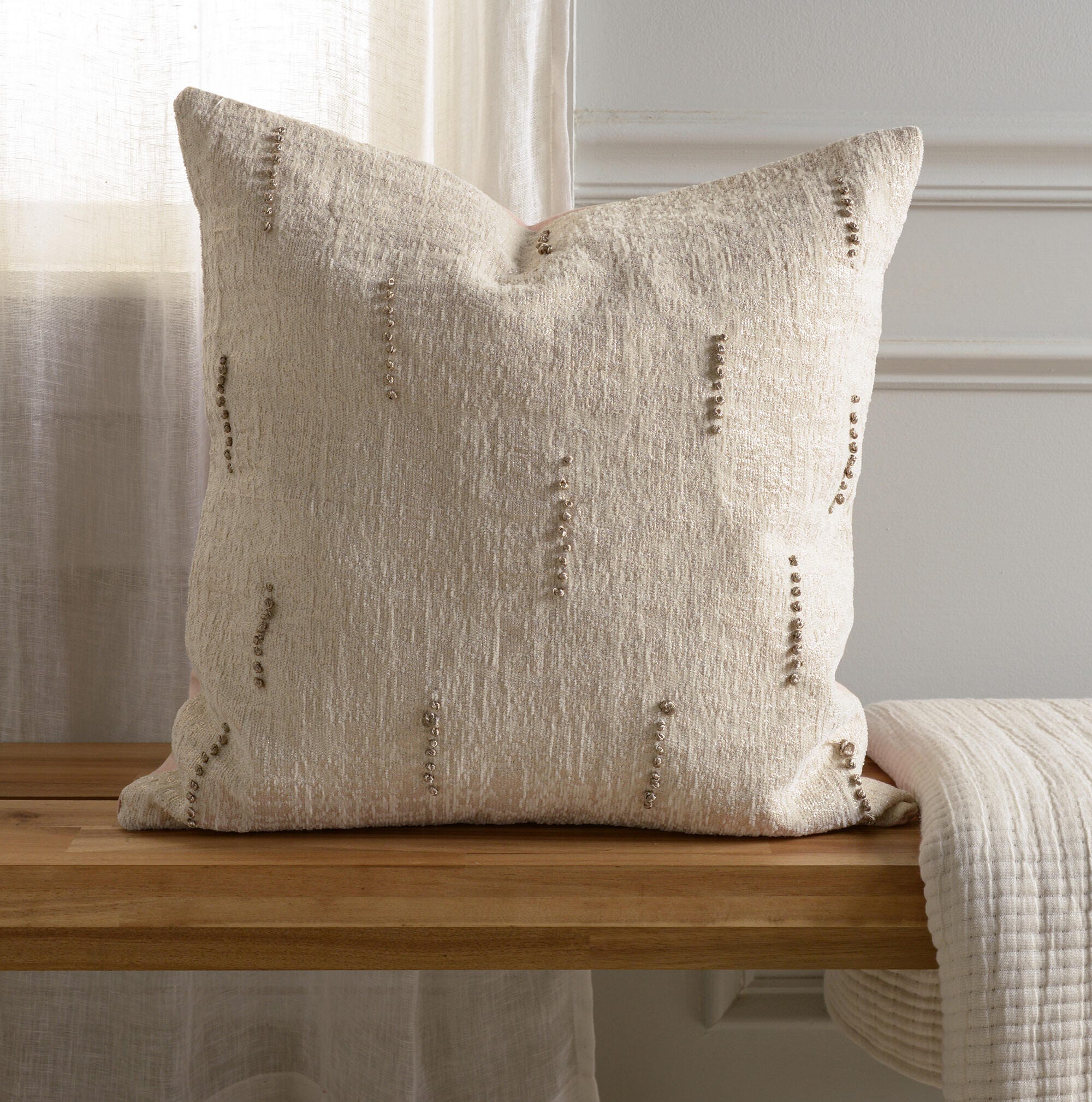 Rizzy Home Lustre Dash Decorative Throw Pillow, , rollover