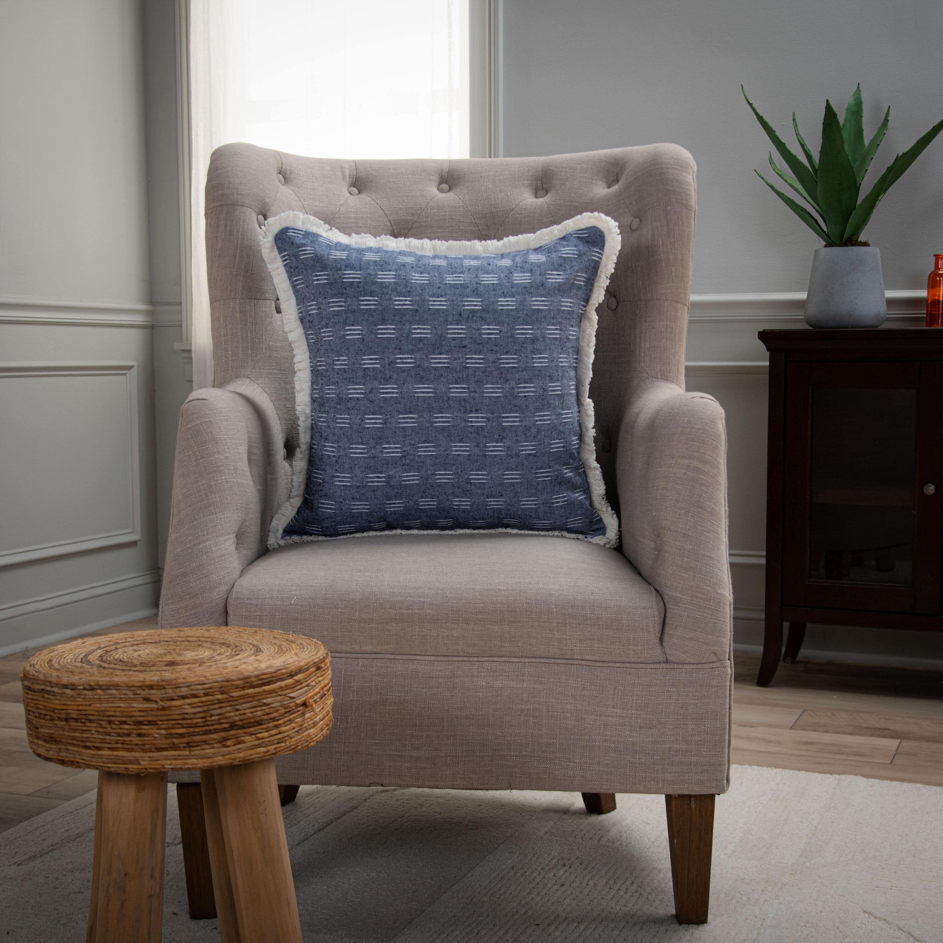 Rizzy Home Lumen Decorative Throw Pillow, Blue/White, rollover