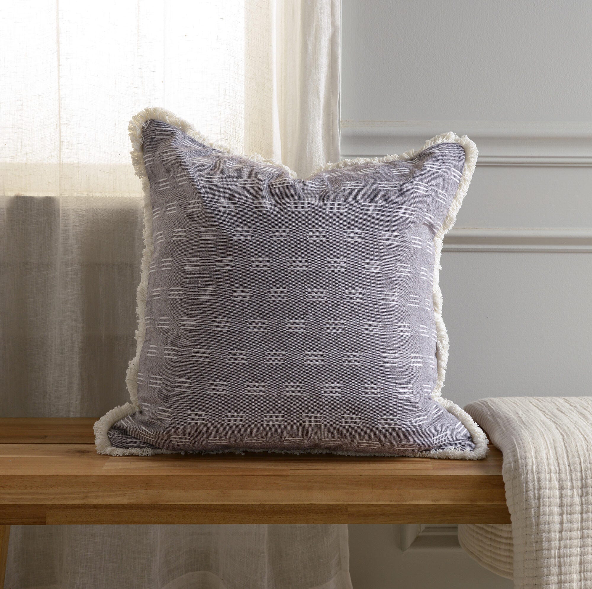 Rizzy Home Lumen Decorative Throw Pillow, White/Brown, rollover
