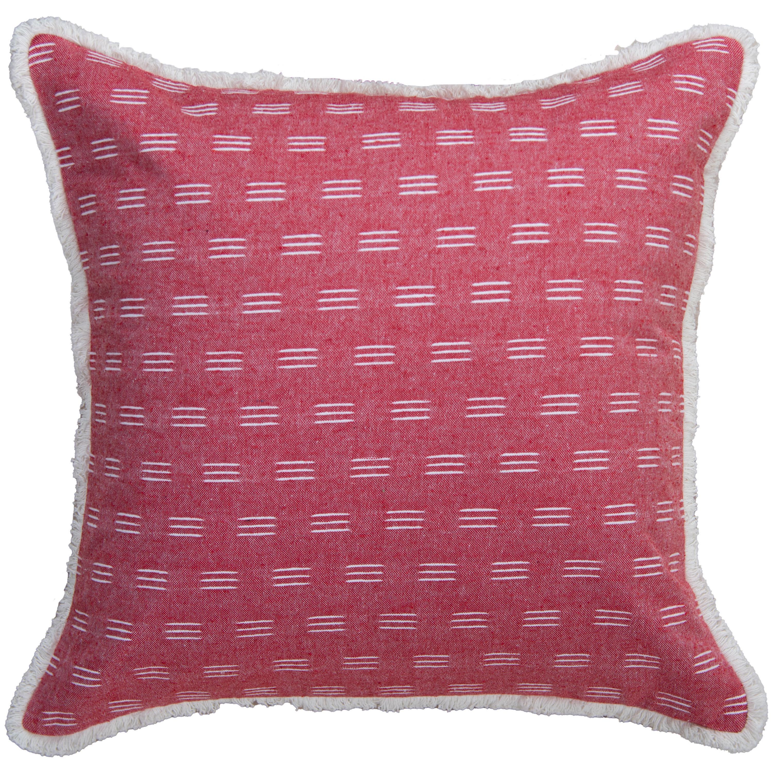 Rizzy Home Lumen Decorative Throw Pillow, White/Red, large