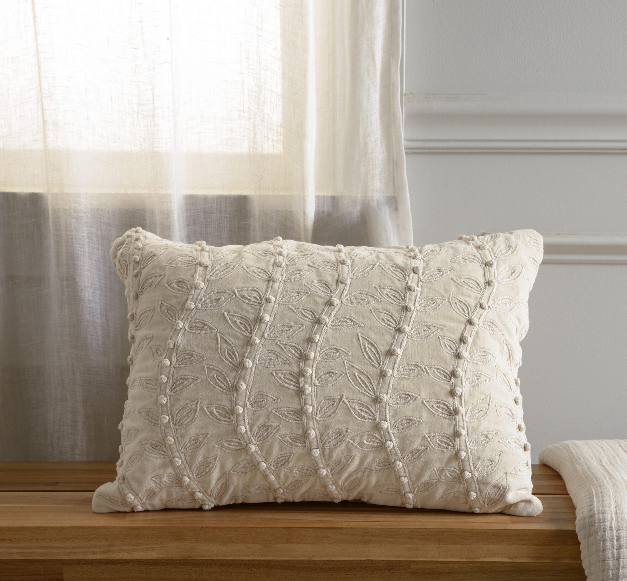 Rizzy Home Muse Decorative Throw Pillow, Ivory, rollover