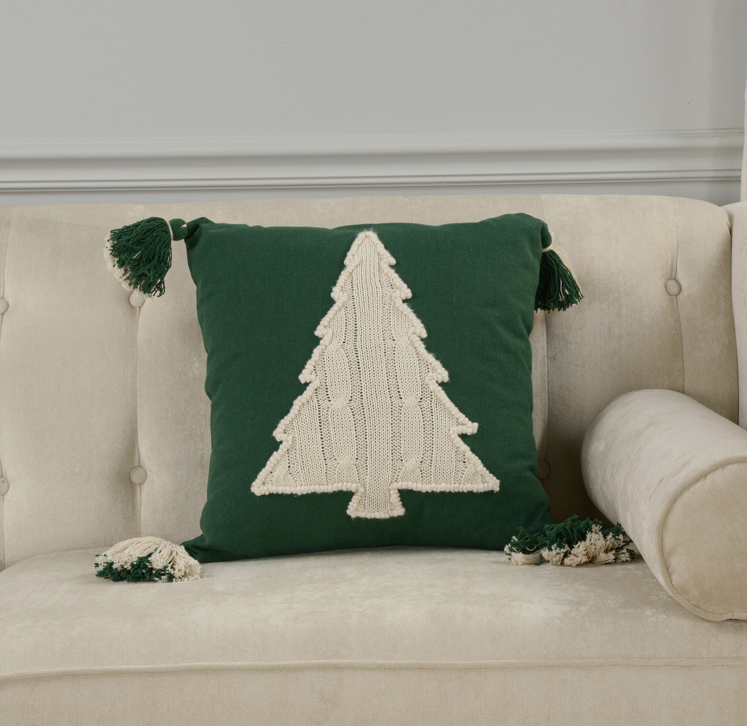 Rizzy Home Sweater Tree Decorative Throw Pillow, , rollover
