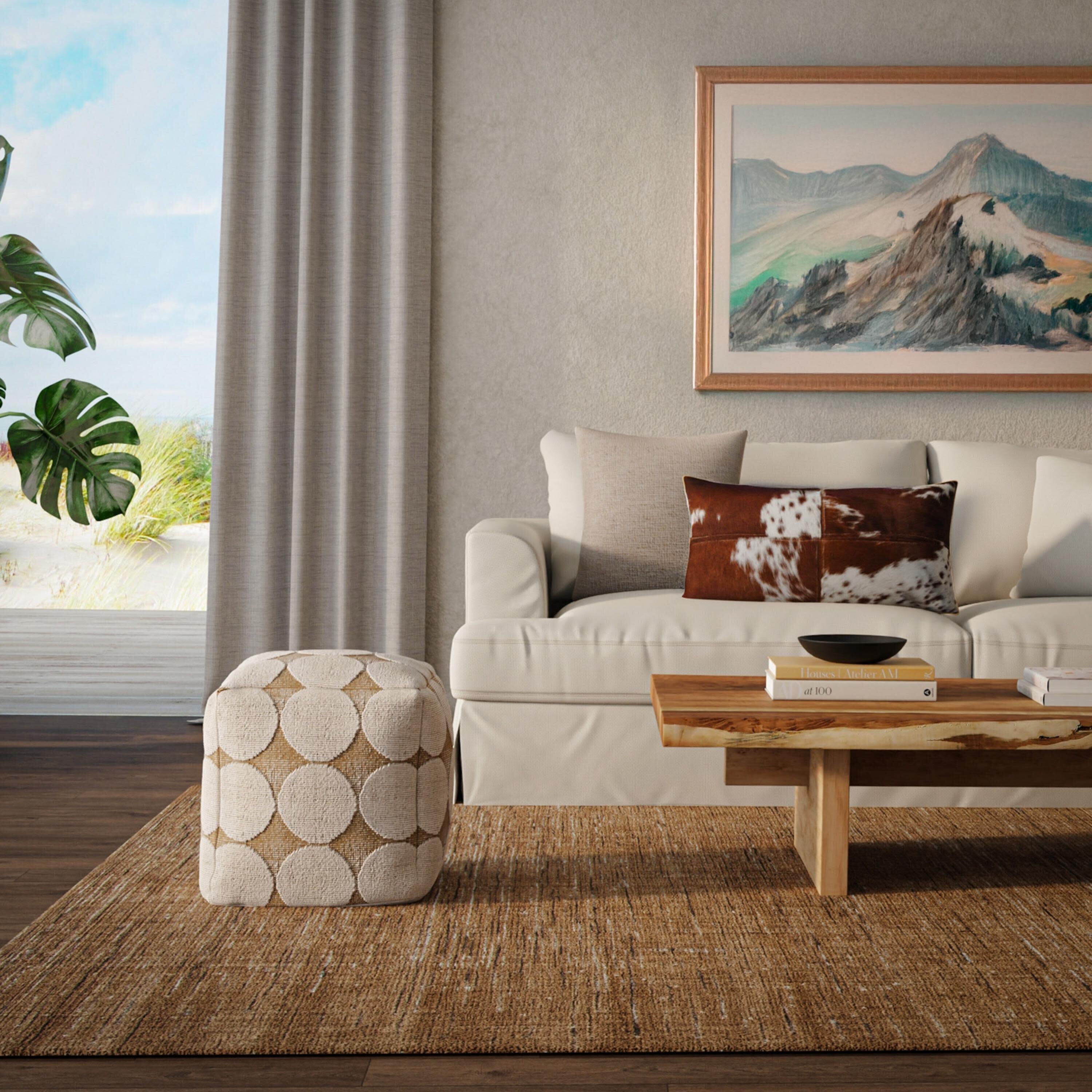 Rizzy Home Loop Pouf, , rollover