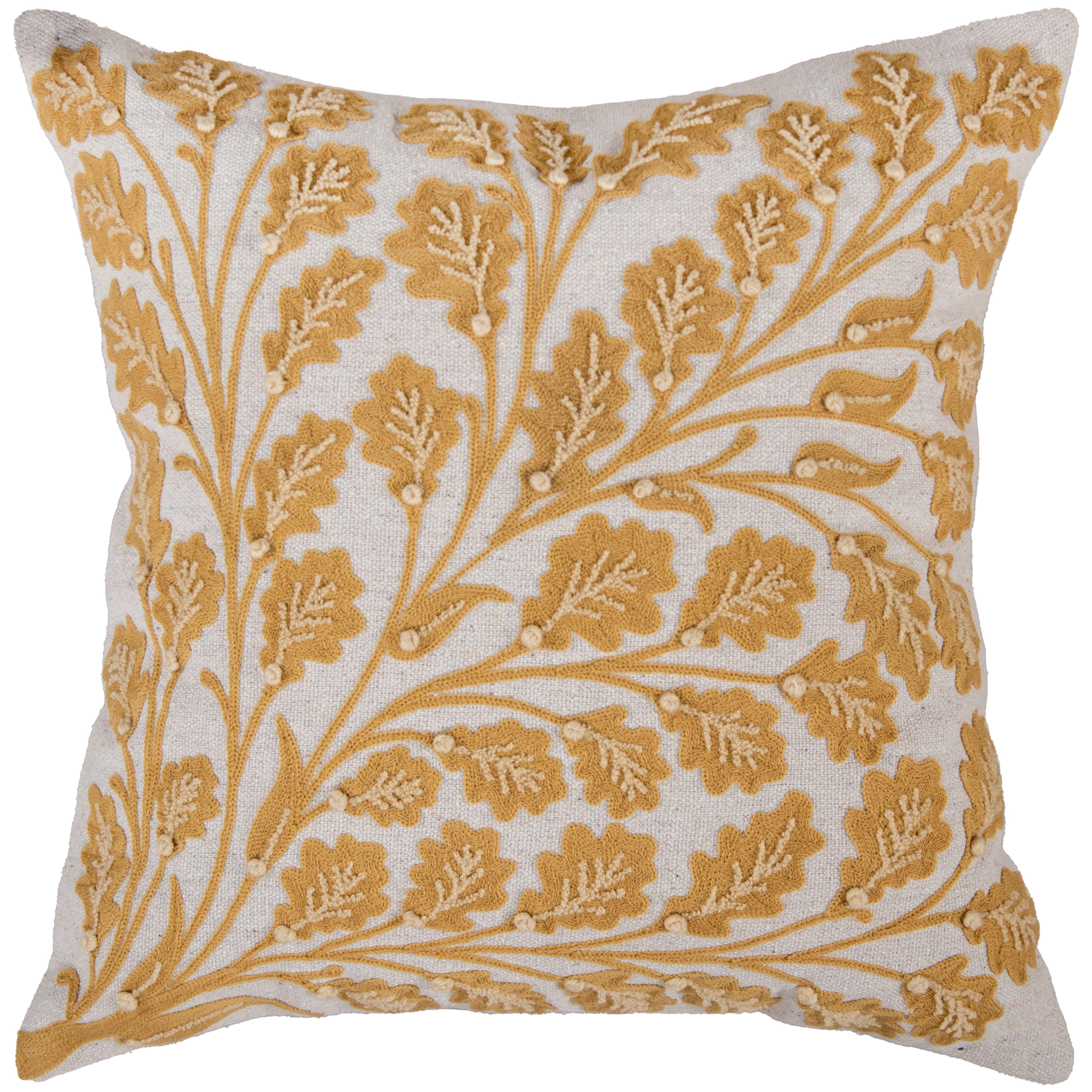 Rizzy Home Meadow Crest Decorative Throw Pillow, Yellow, large