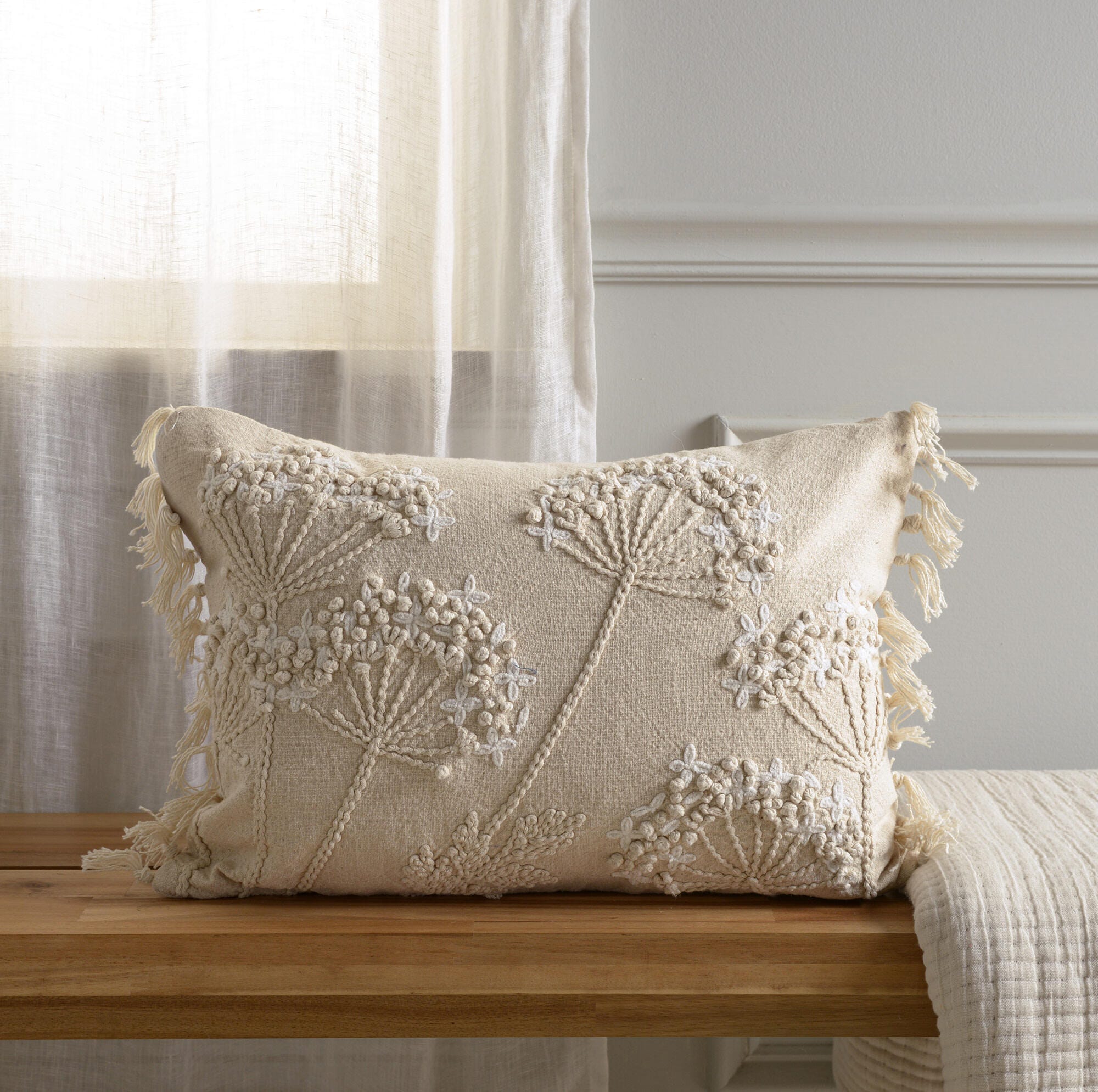 Rizzy Home Botanic Threads Decorative Throw Pillow, , rollover