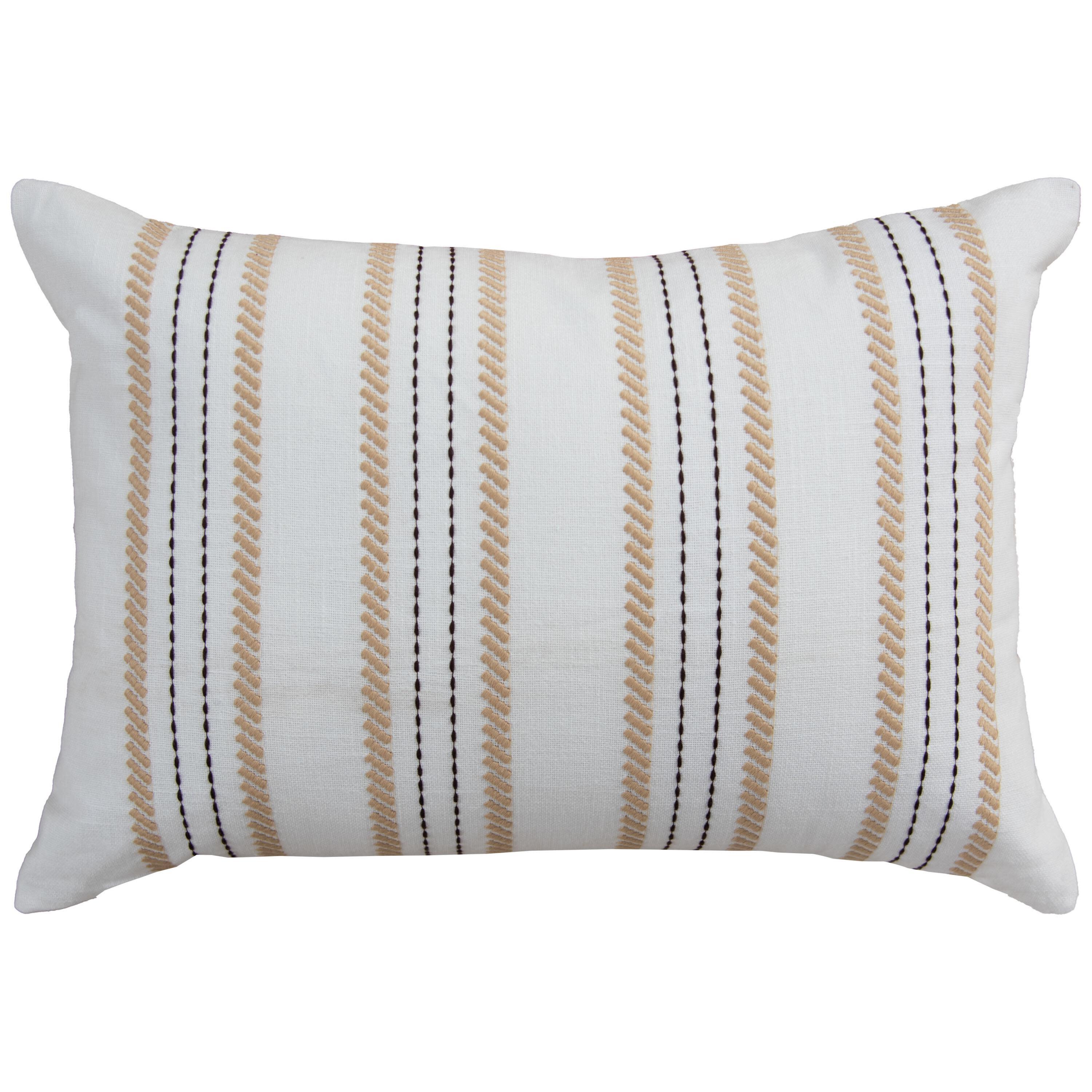 Rizzy Home Retreat Decorative Throw Pillow, White/Beige, large