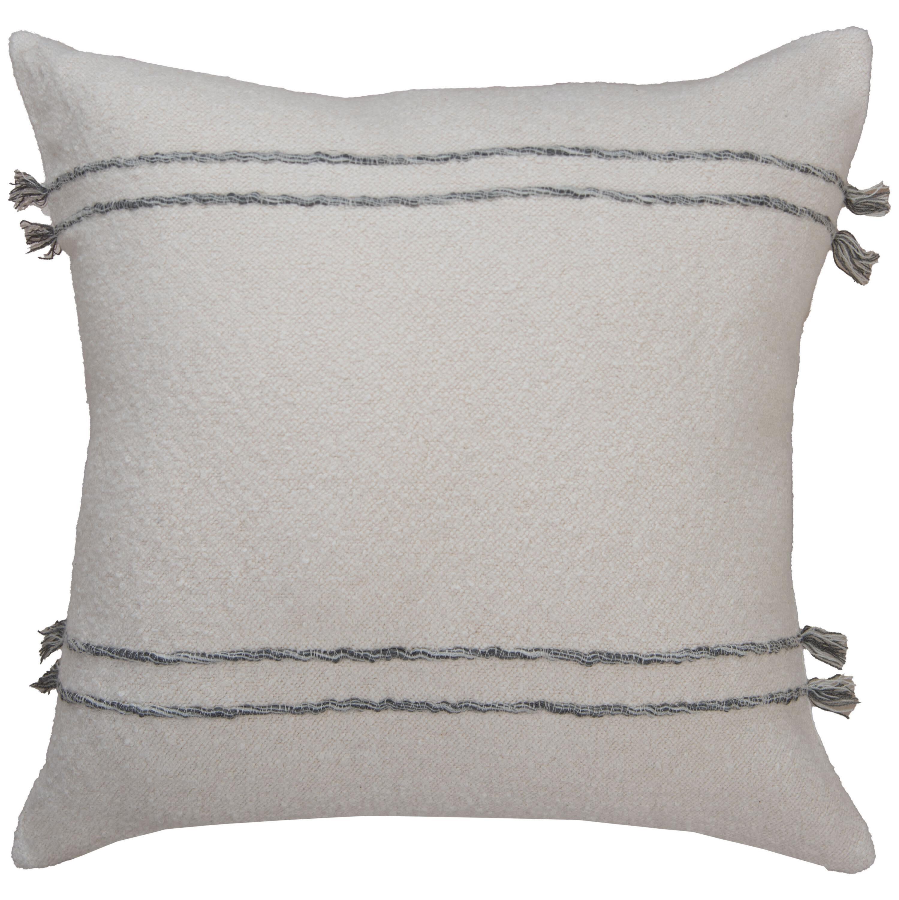 Rizzy Home Mason Decorative Throw Pillow, Ivory/Dark Gray, large