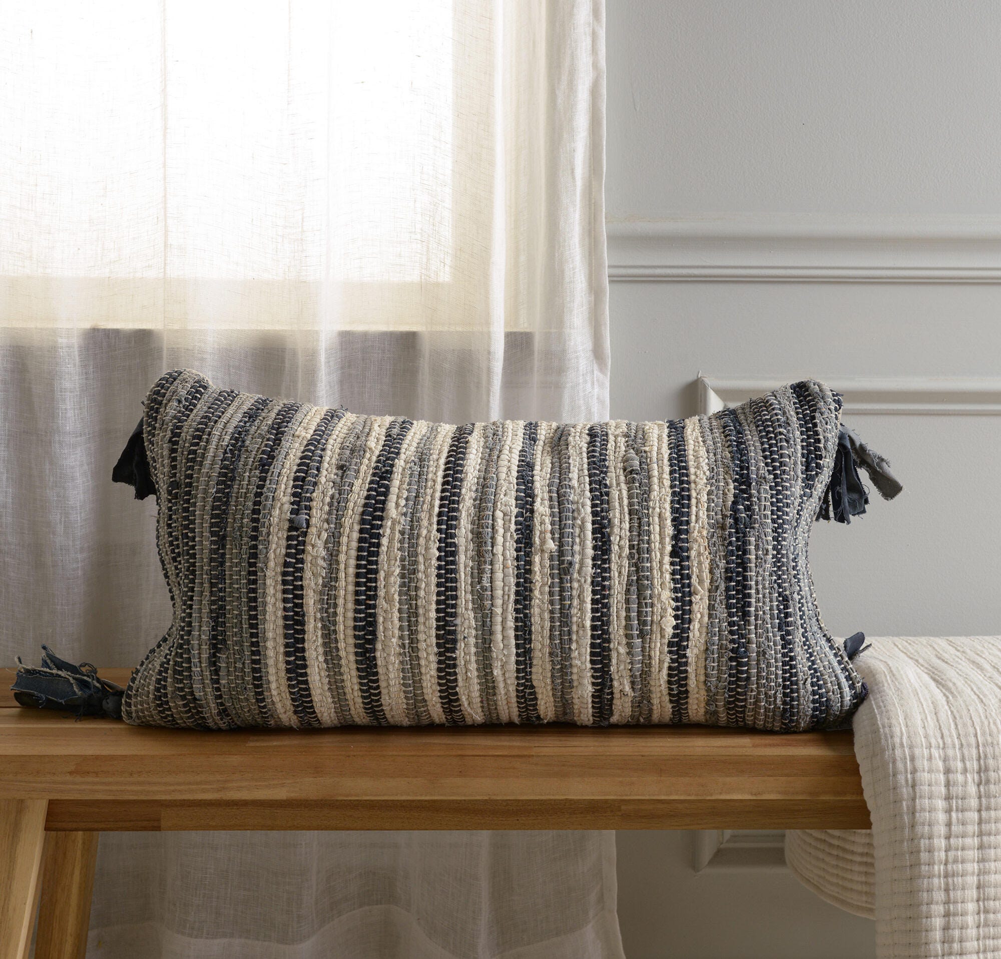 Rizzy Home Origins Decorative Throw Pillow, Black/Gray, rollover