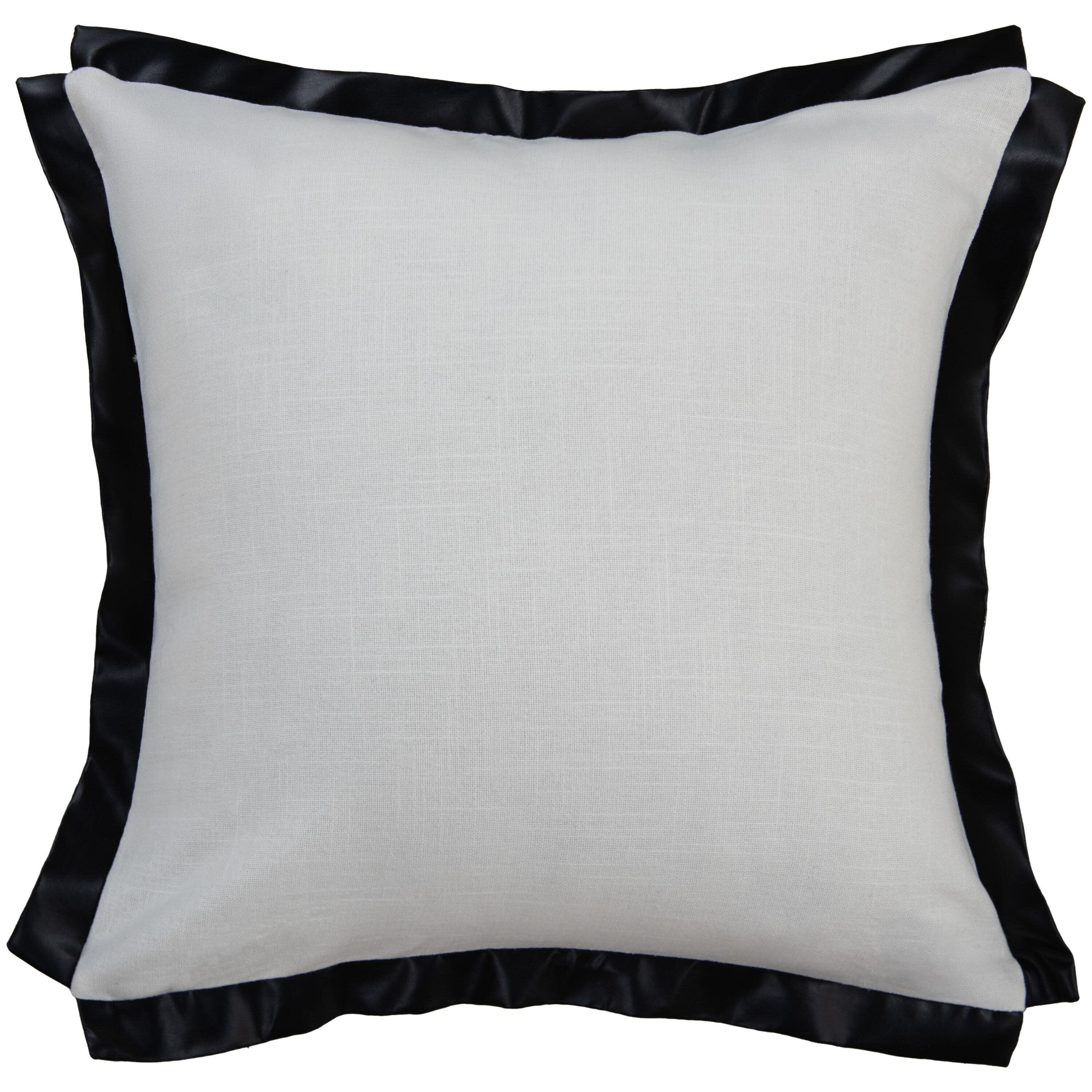 Rizzy Home Flanged Decorative Throw Pillow, Ivory/Black, large