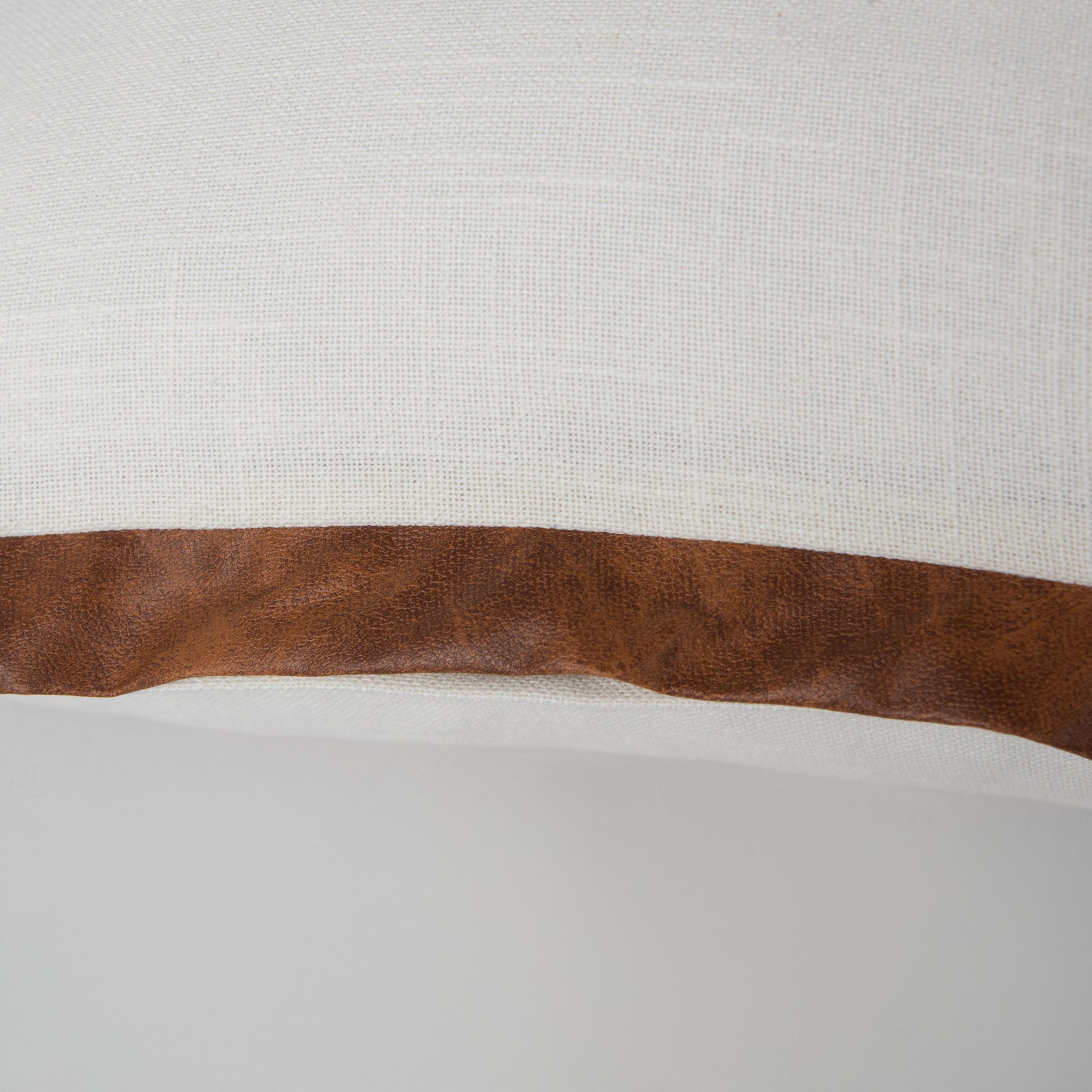 Rizzy Home Flanged Decorative Throw Pillow, Ivory/Saddle, large