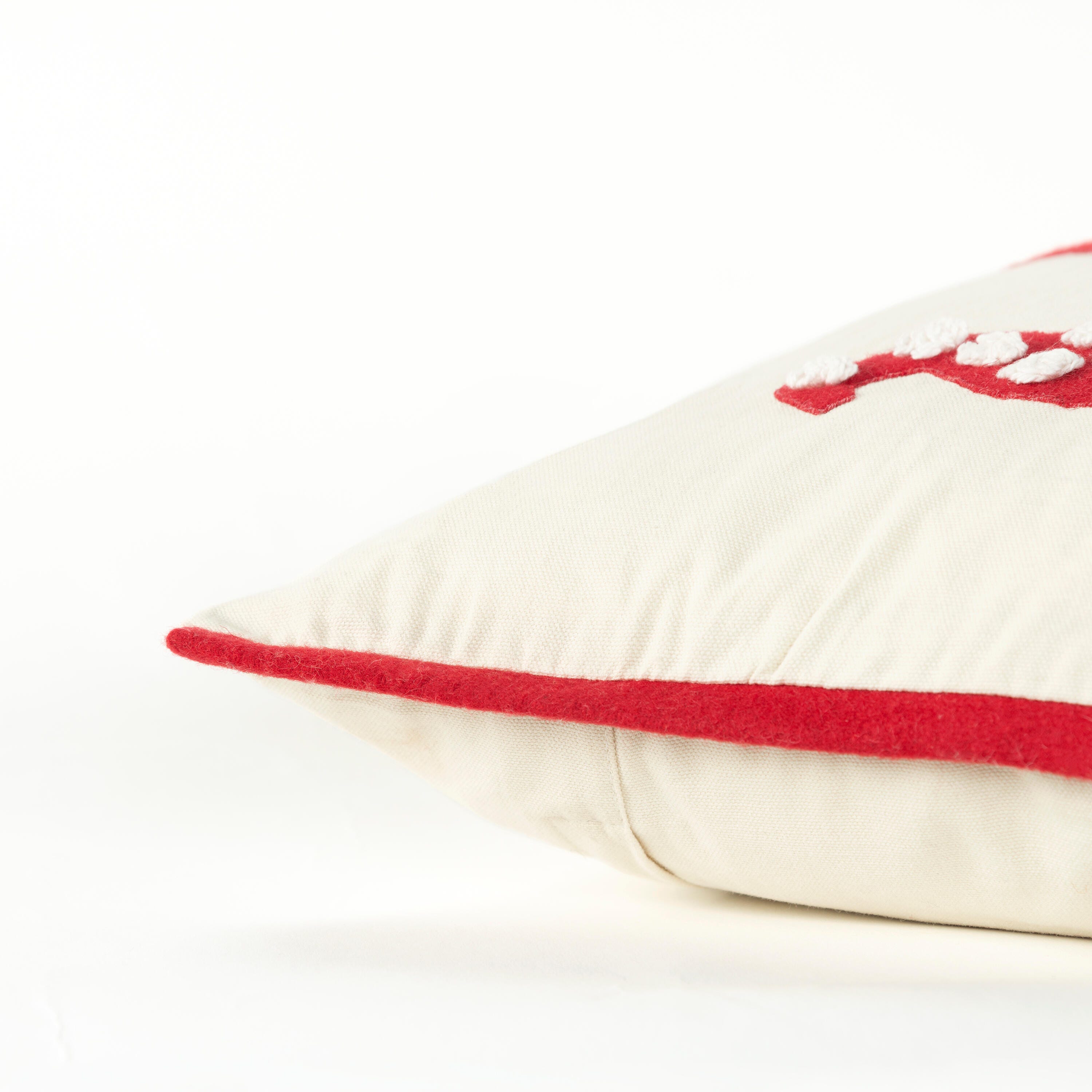 Rizzy Home Gnomes Decorative Throw Pillow, Cream/Red, large