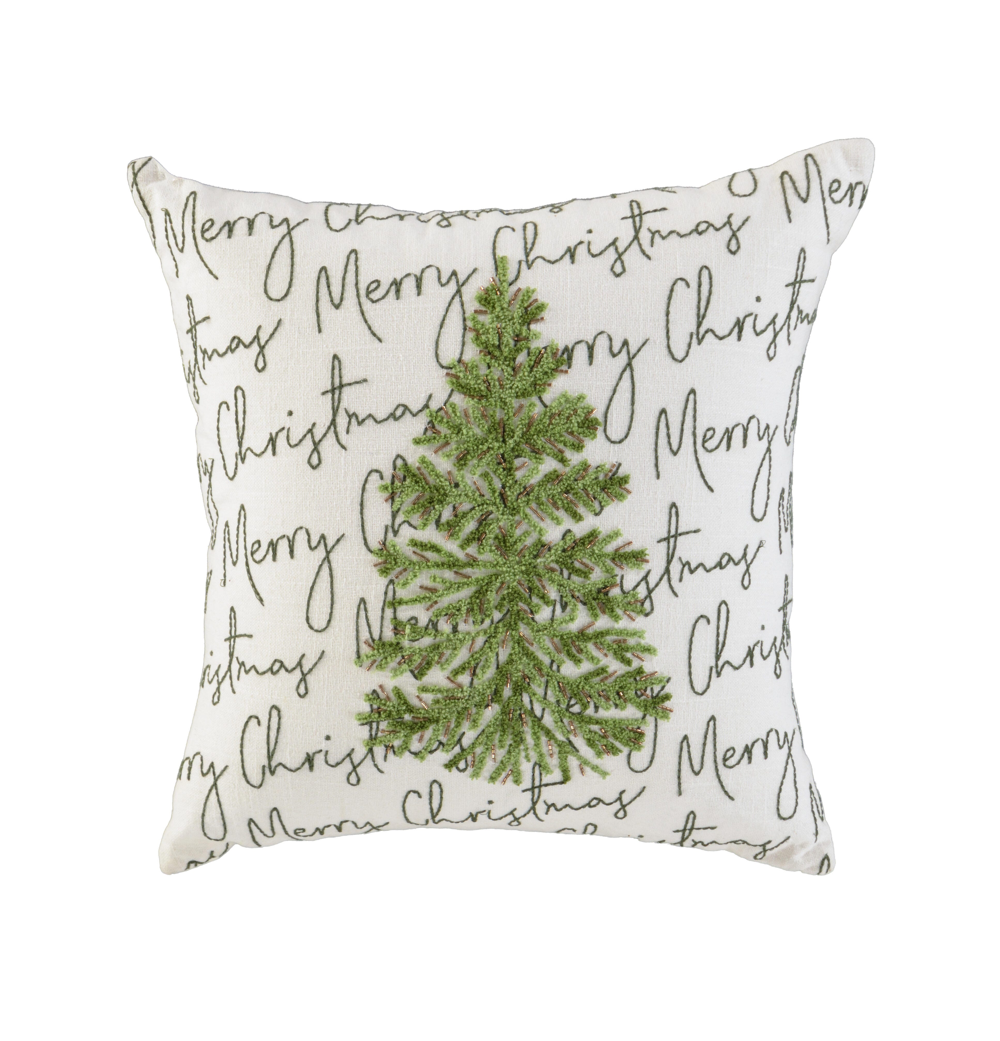 Rizzy Home Merry Script Decorative Throw Pillow, , large