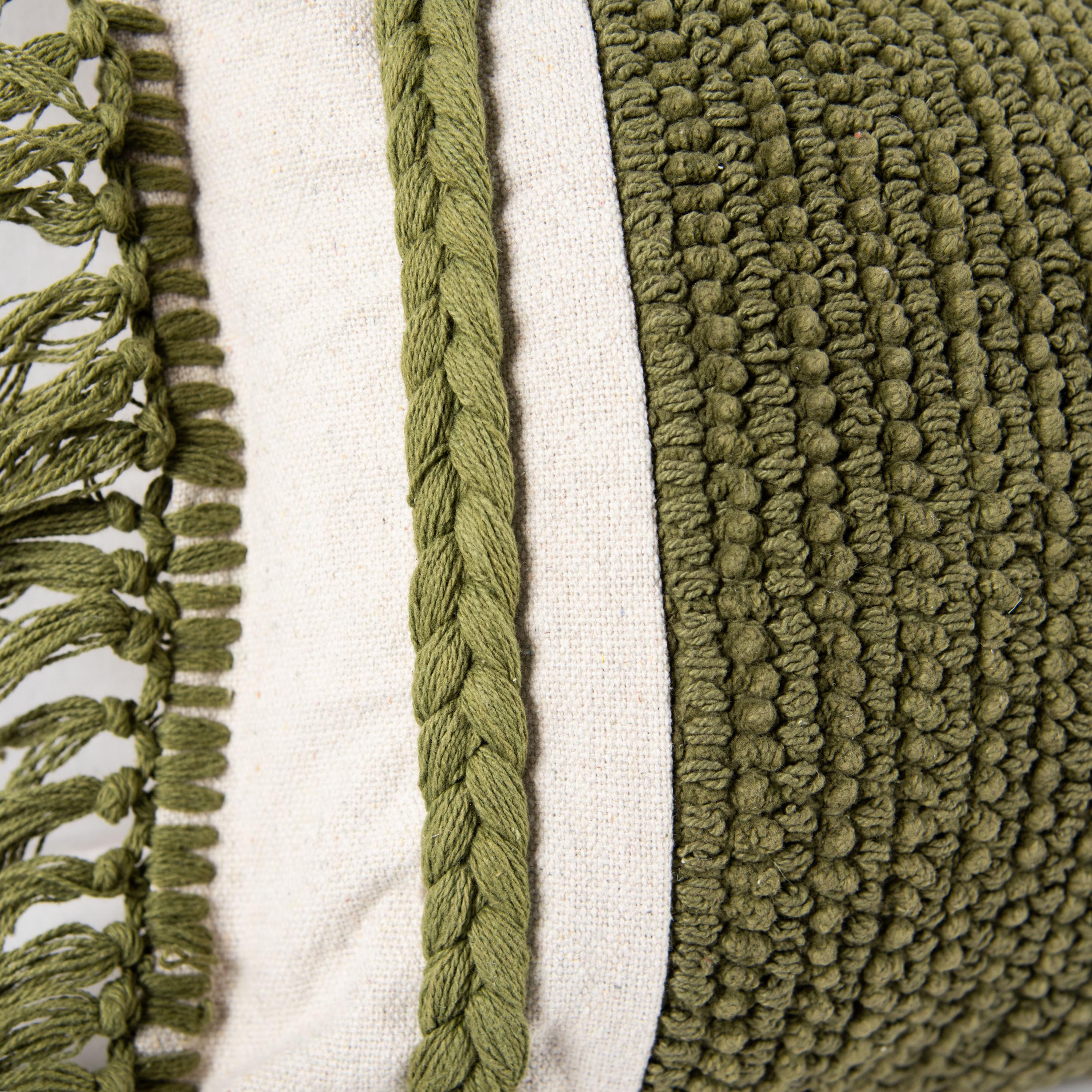 Rizzy Home Braided Fringe Decorative Throw Pillow, , large