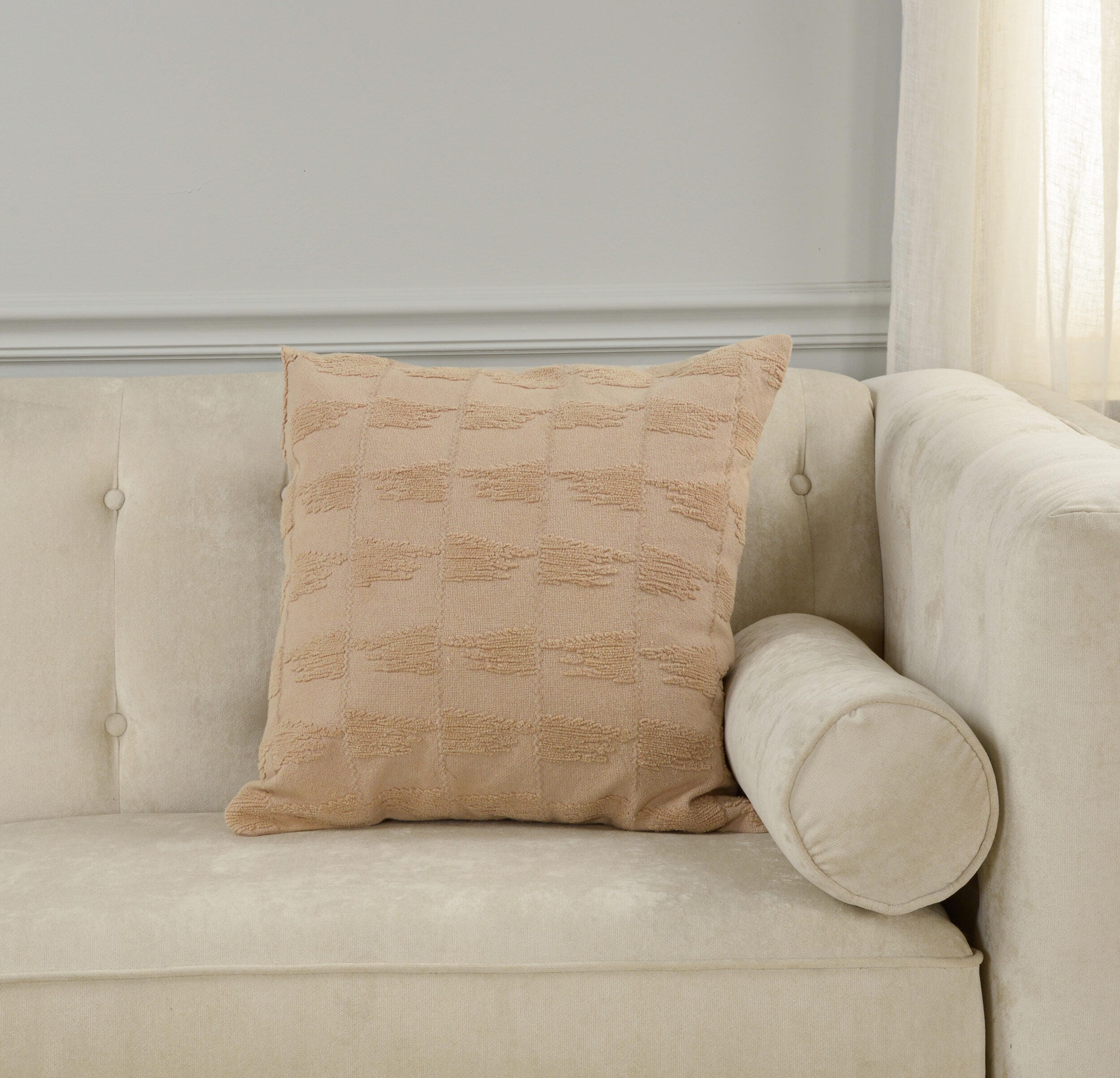 Rizzy Home Baseline Decorative Throw Pillow, Beige, rollover