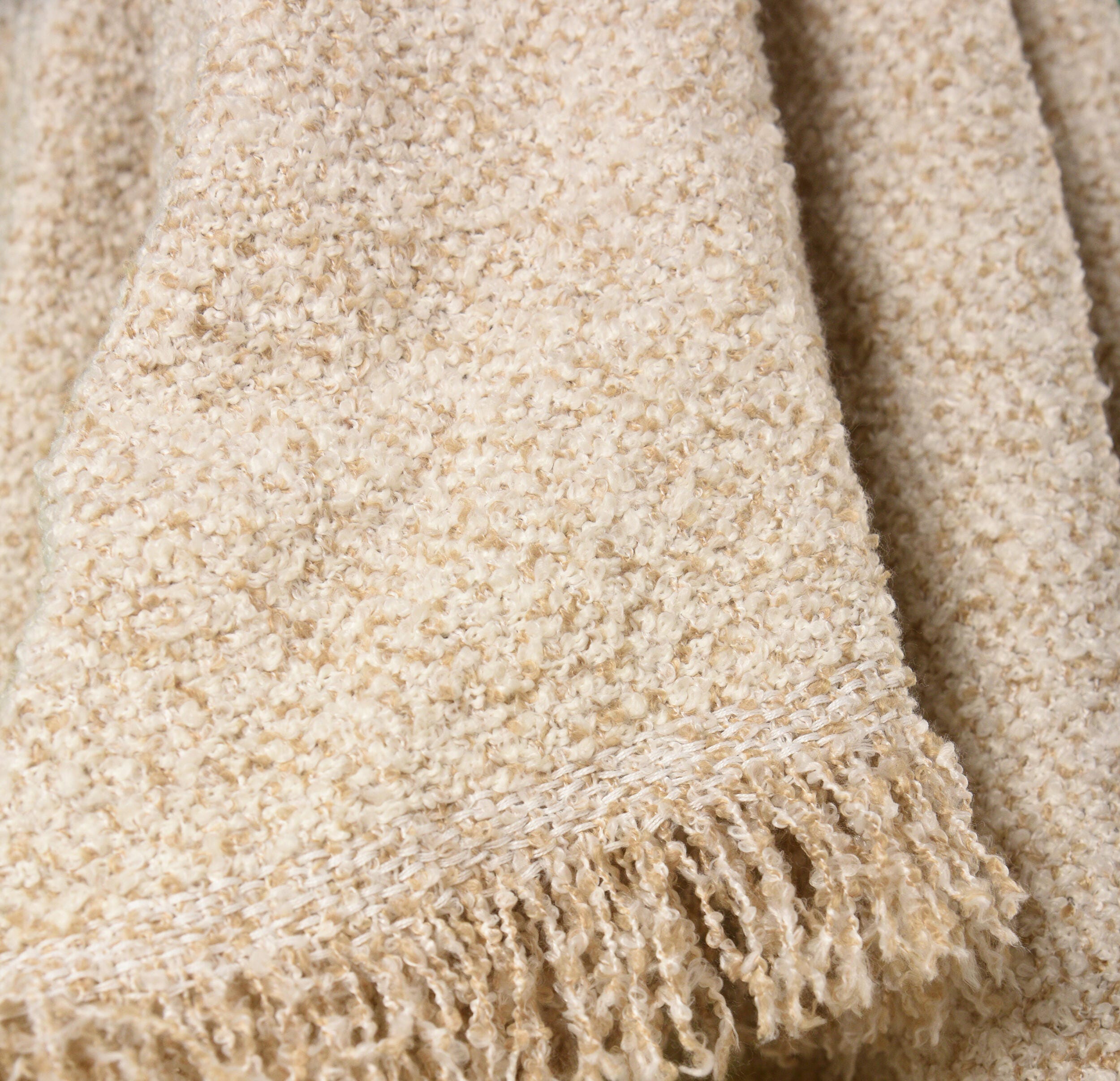 Rizzy Home Wrapped Throw, Ivory/Natural, large