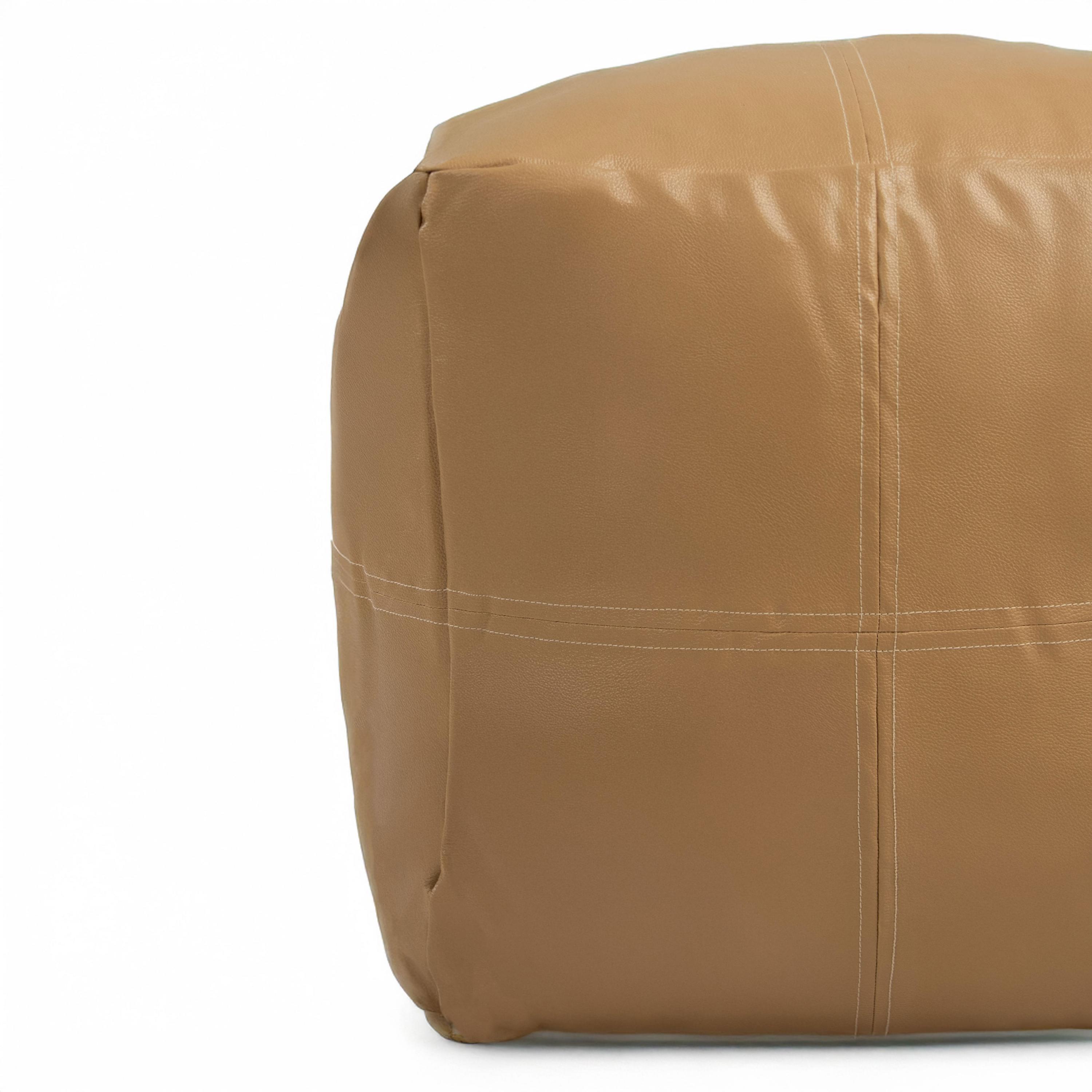 Rizzy Home Atelier Pouf, Camel, large