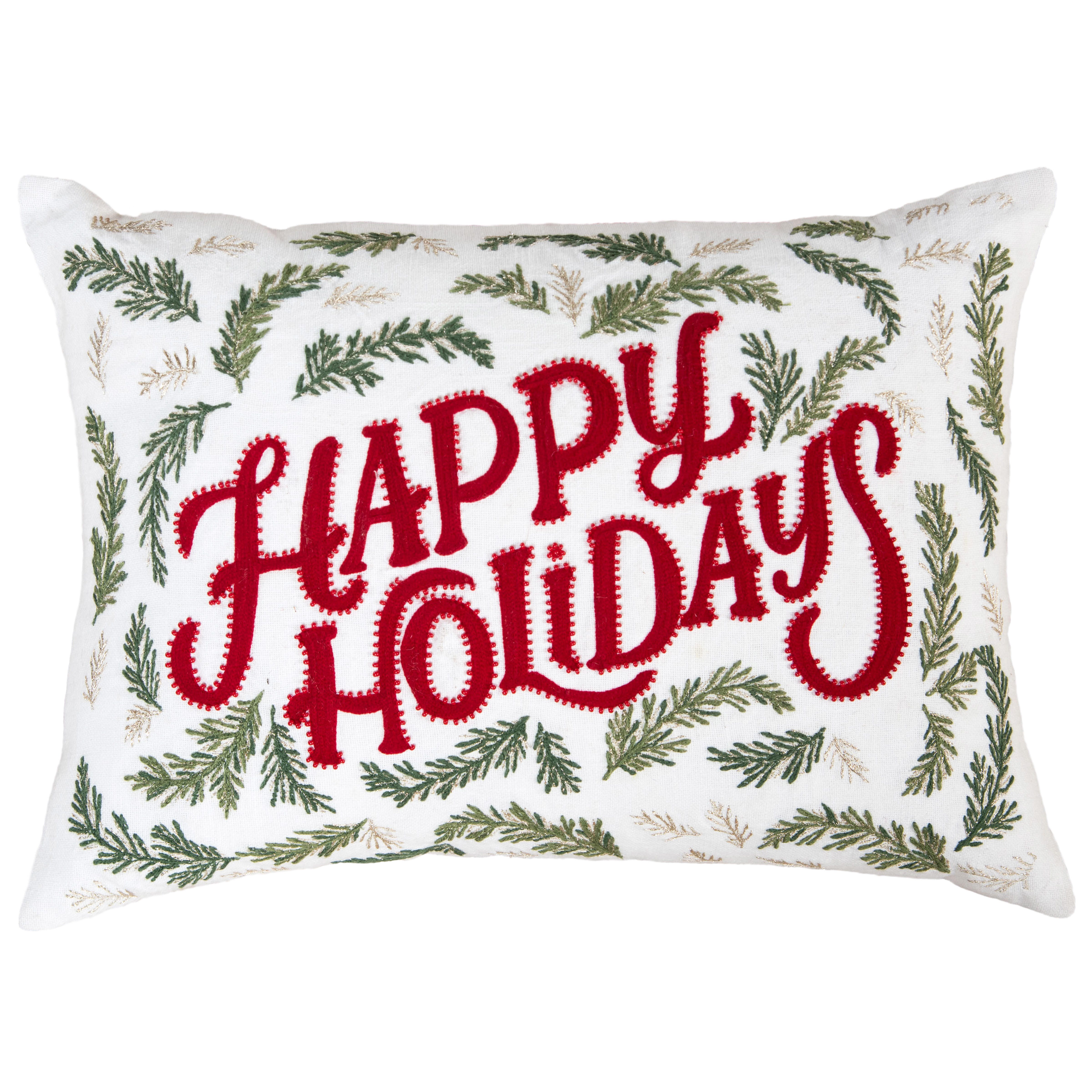 Rizzy Home Holiday Wishes Decorative Throw Pillow, , large
