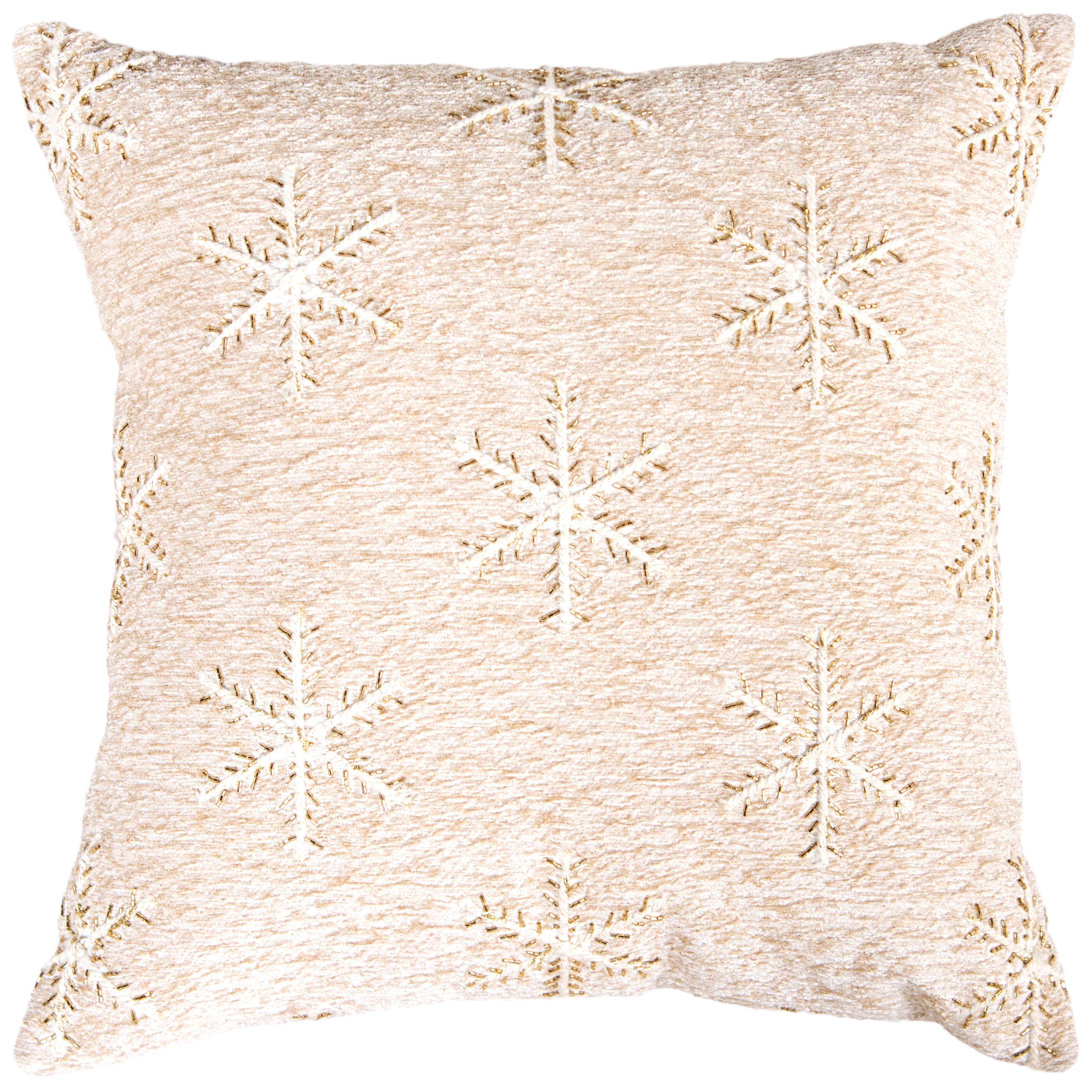 Rizzy Home Snowflakes Decorative Throw Pillow, , large