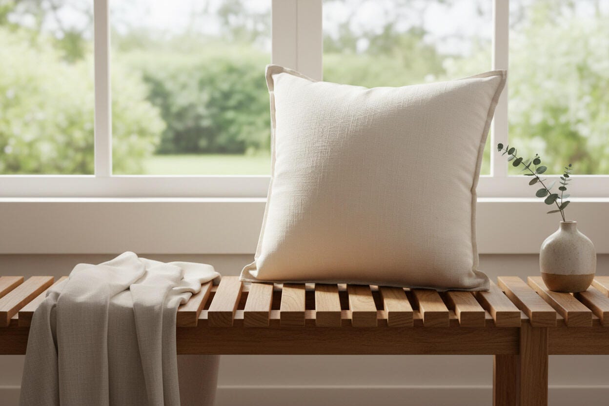 Rizzy Home Everwell Decorative Throw Pillow, Bone White, rollover
