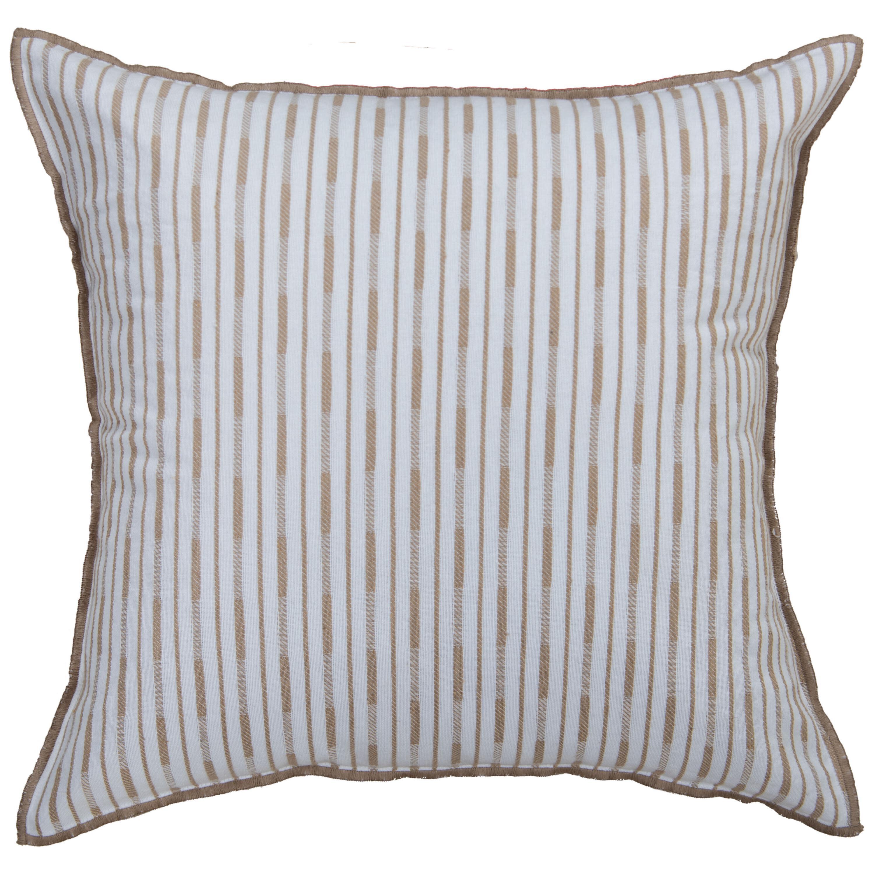 Rizzy Home Equinox Decorative Throw Pillow, White/Taupe, large