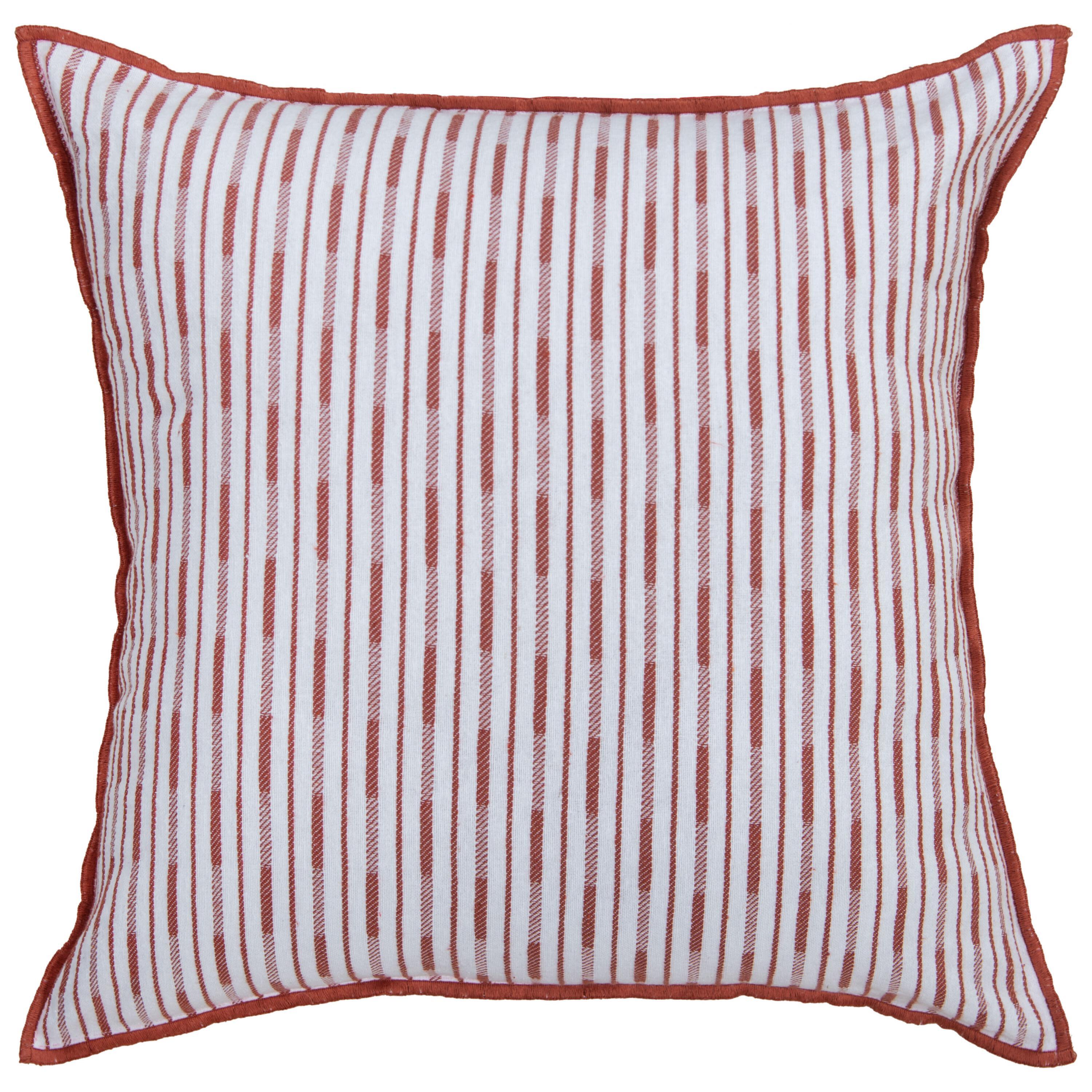 Rizzy Home Equinox Decorative Throw Pillow, White/Terracottoa, large